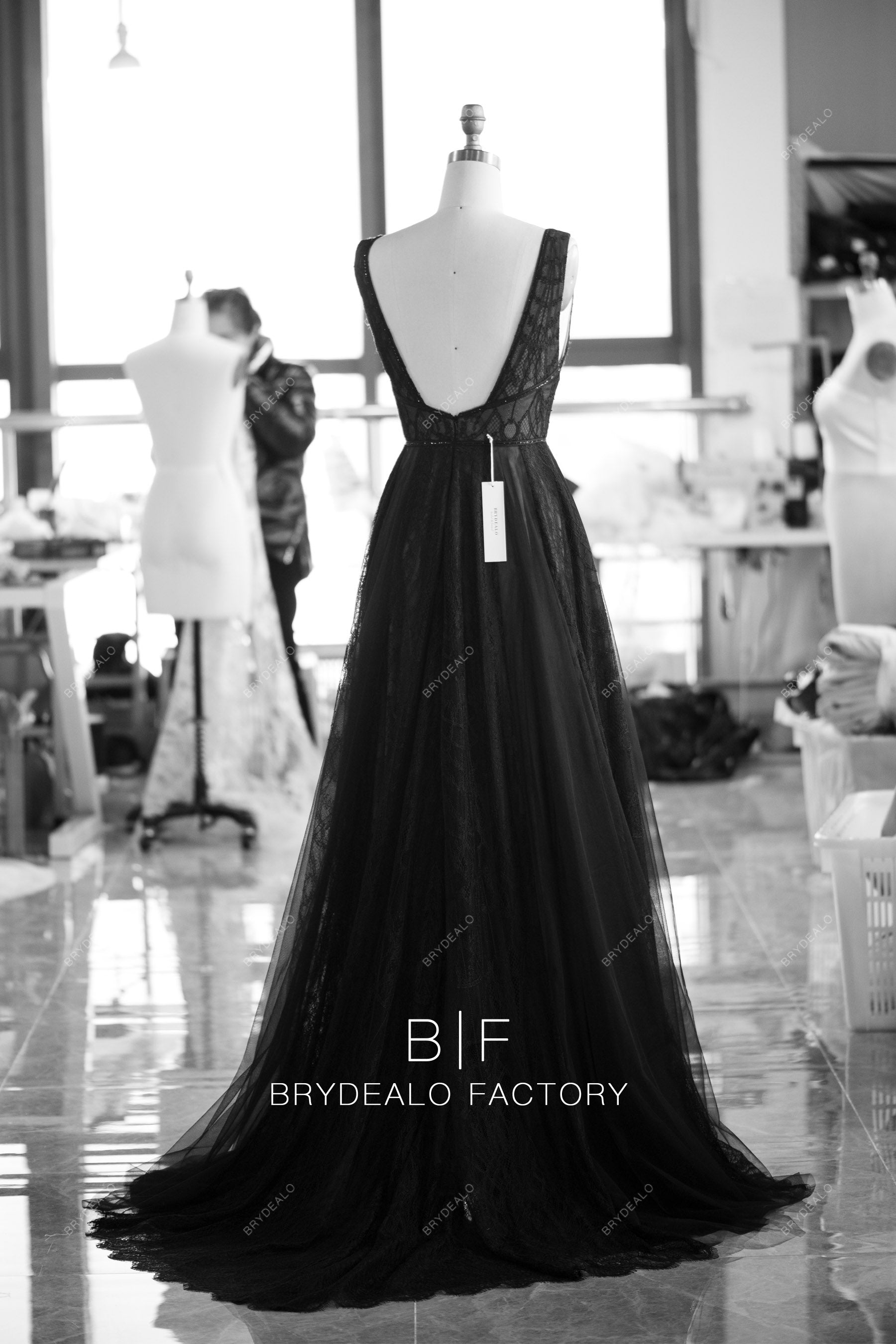 black boho wedding dress Sample Sale