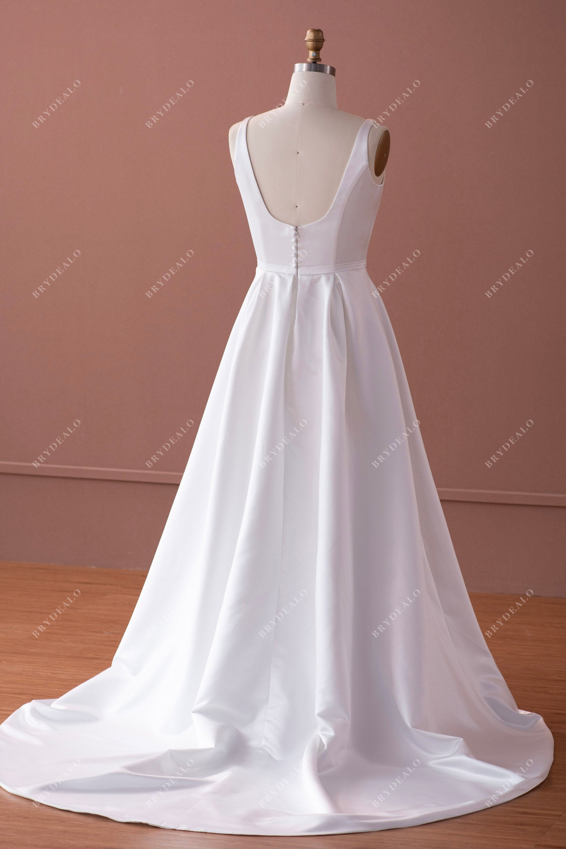 scoop back satin bridal gown