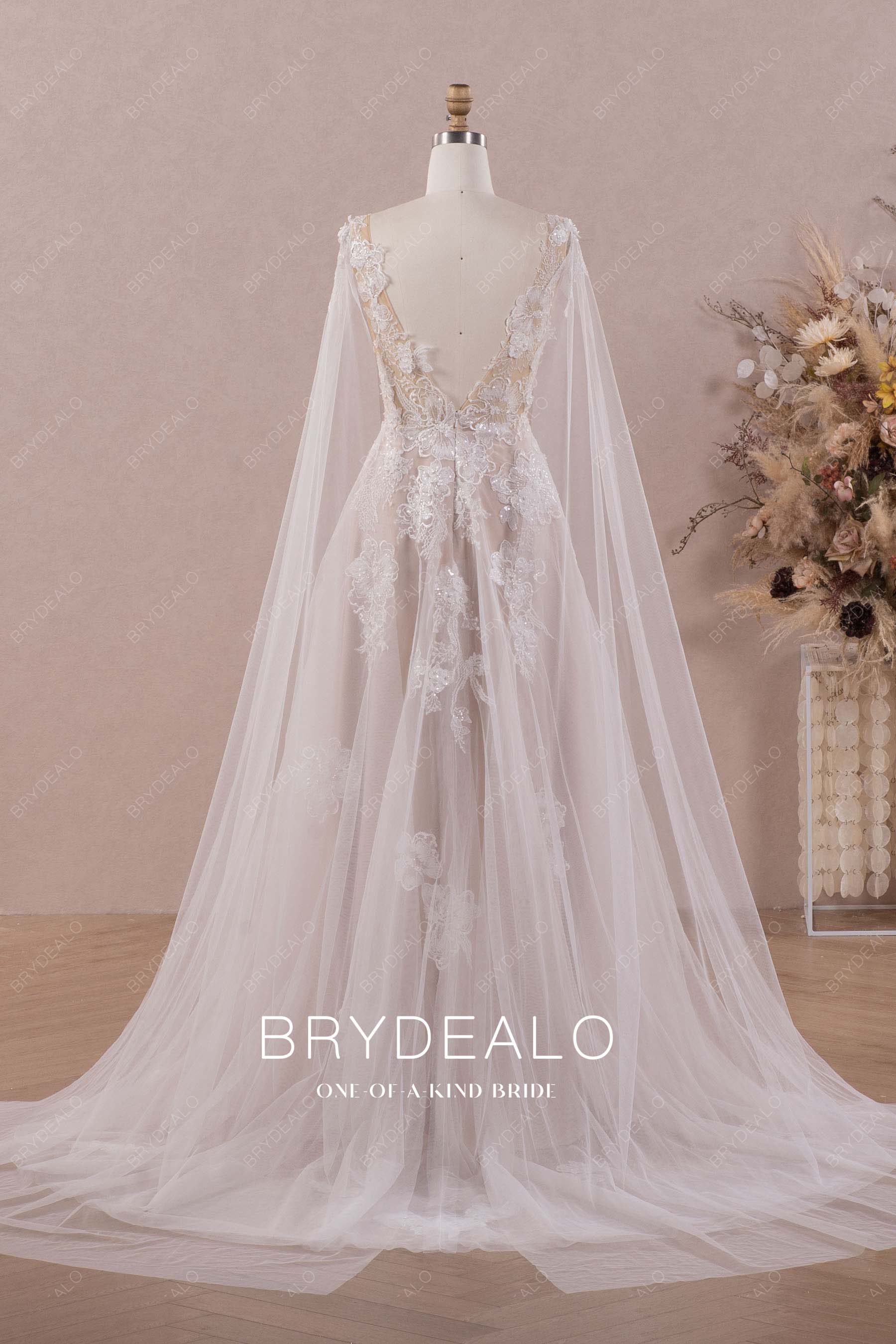 long tulle shoulder veils wedding dress
