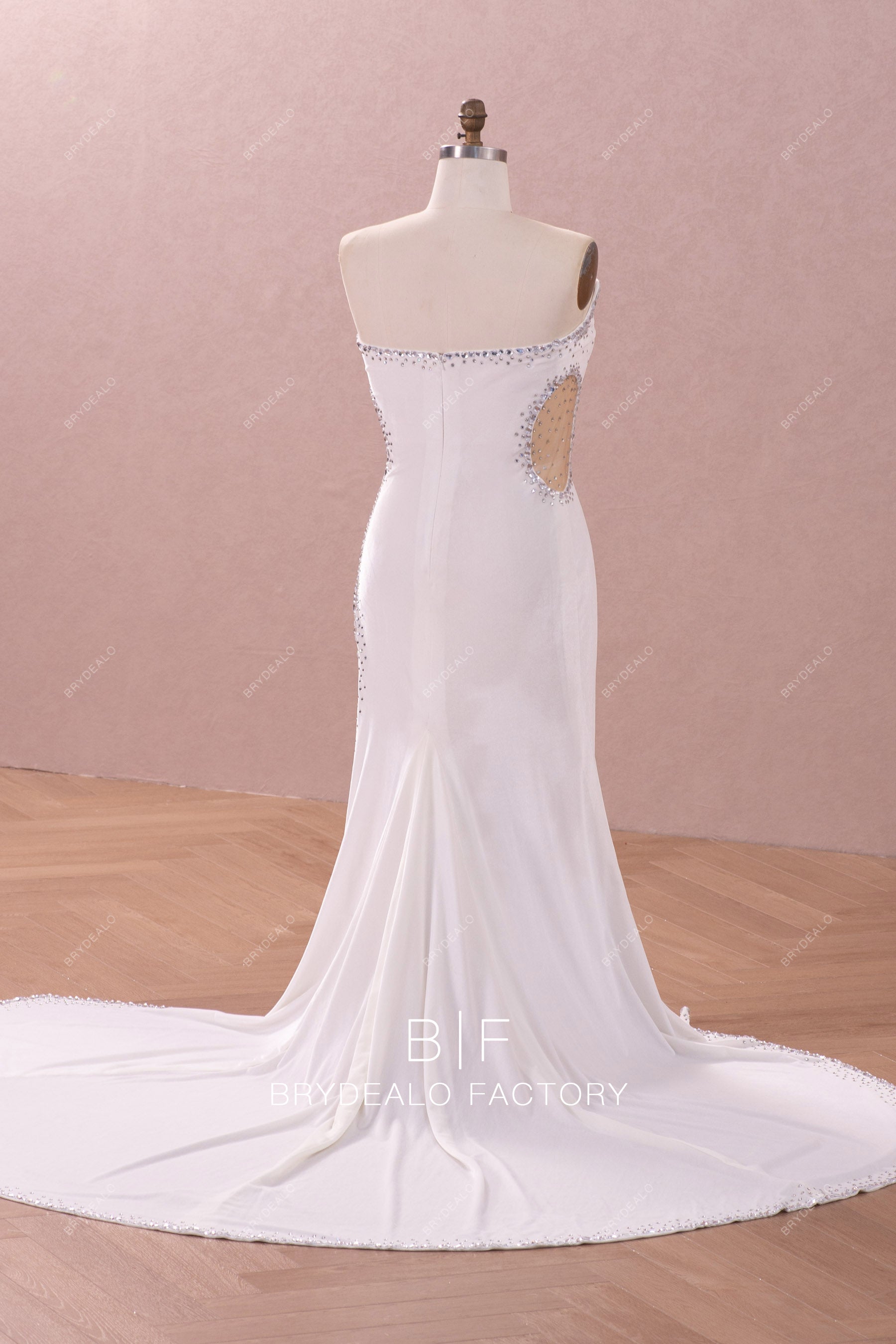 long velvet strapless prom gown