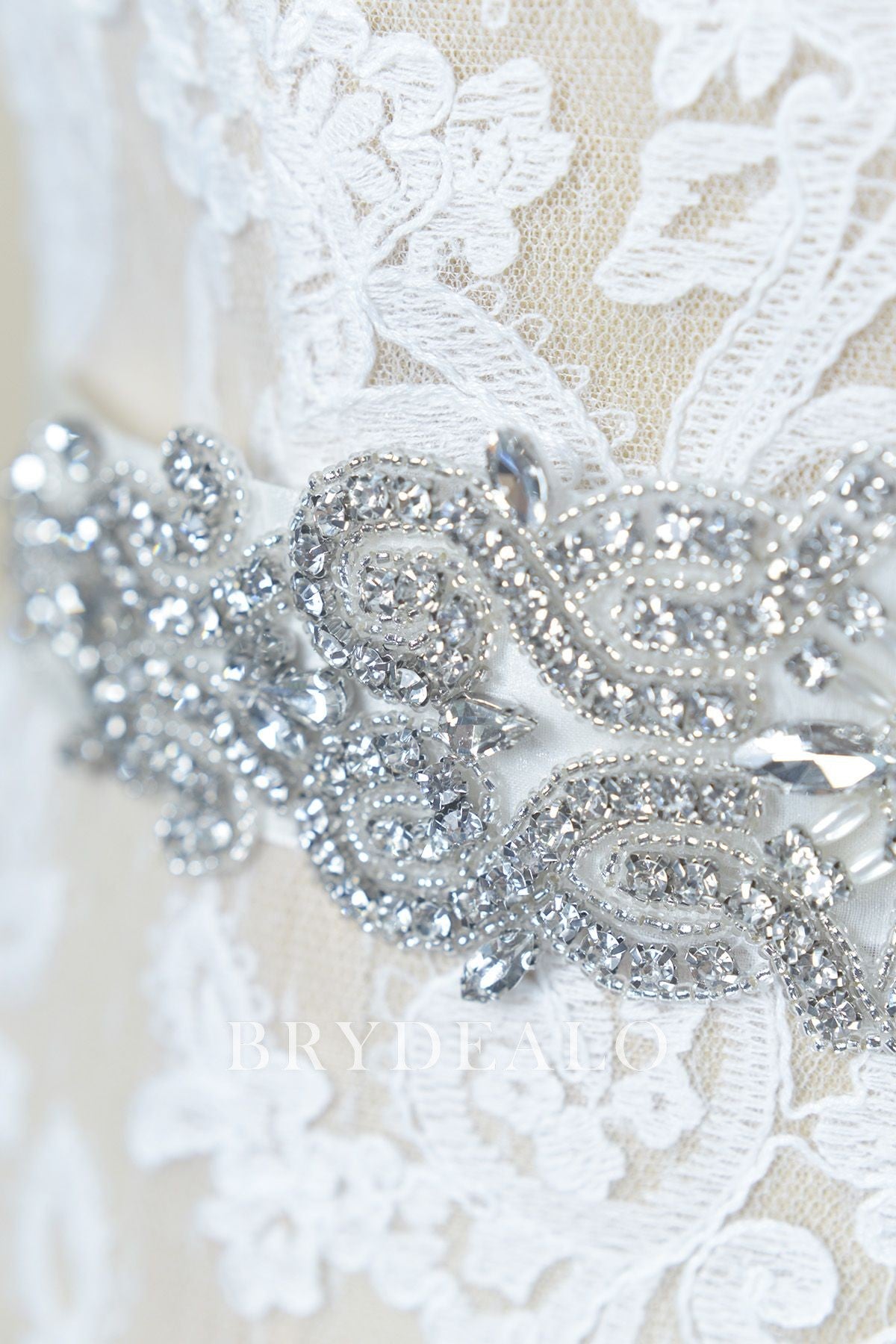 Rhinestones Pearls Bridal Sash