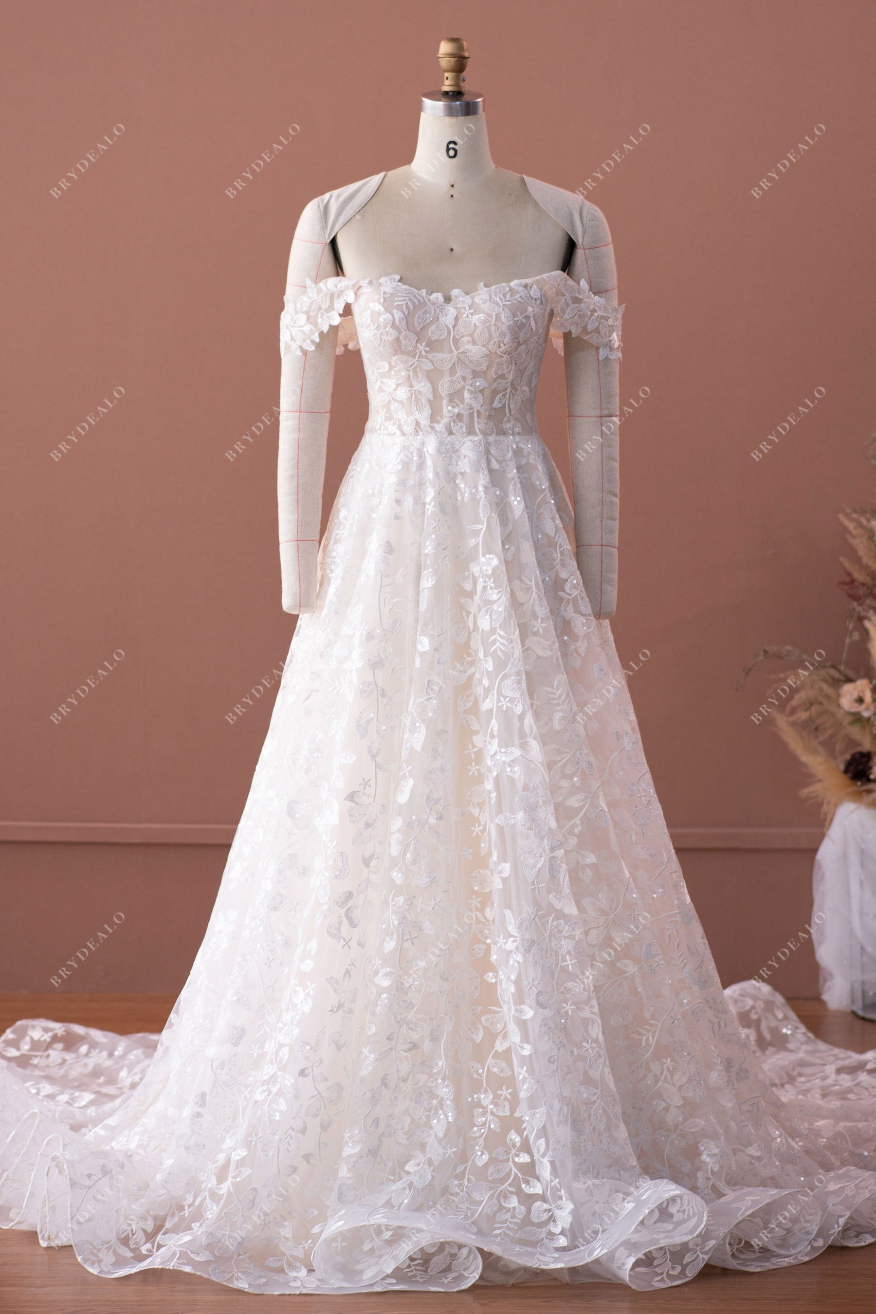 off the shoulder lace wholesale wedding dress