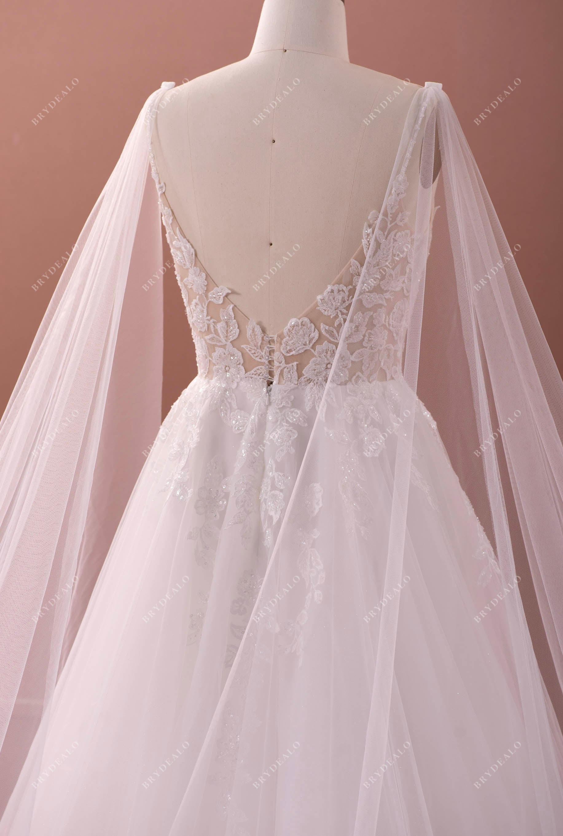 shoulder veil lace bridal gown