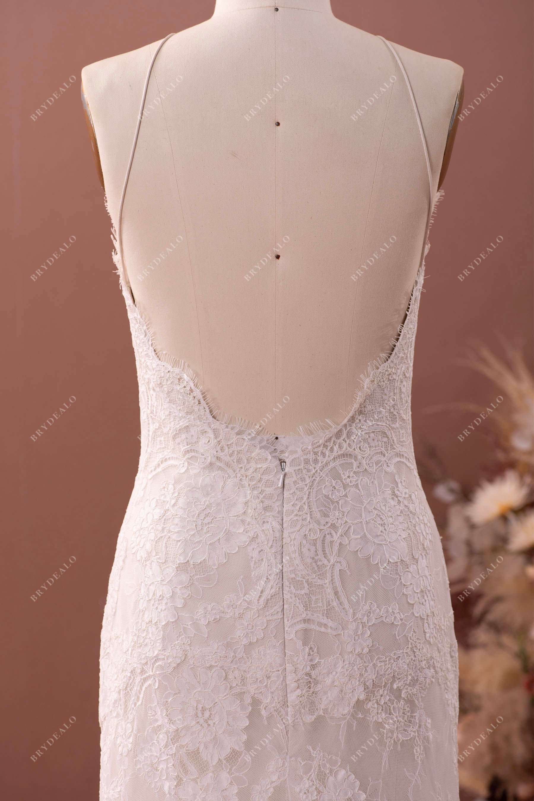open back lace wedding dress