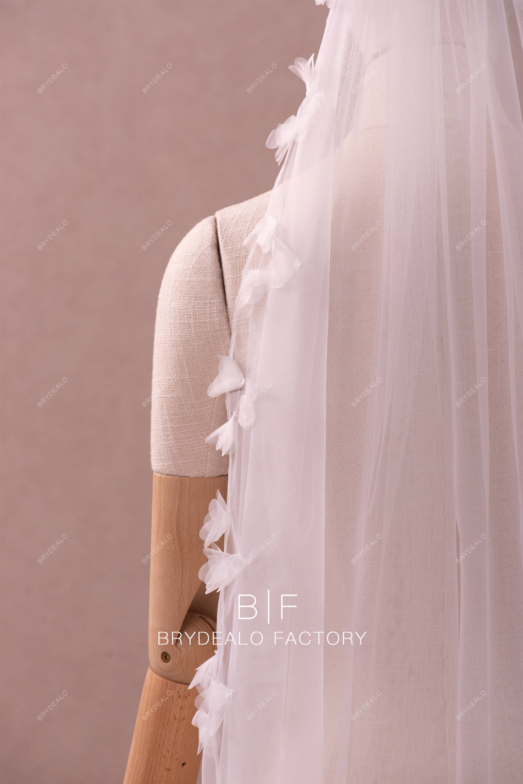organza flower bridal veil