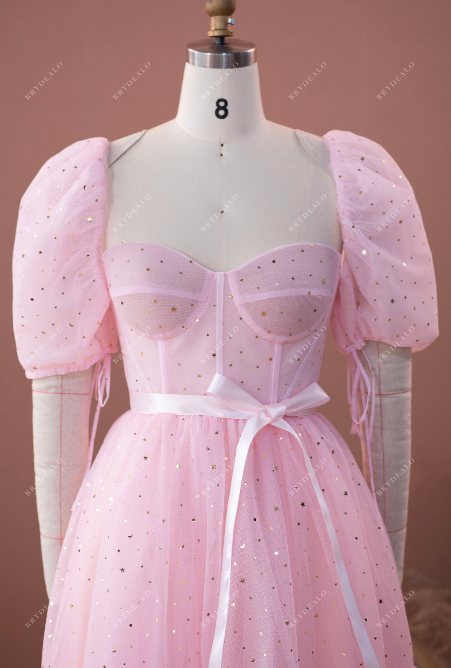 pink sweetheart corset A-line sweet 16 dress