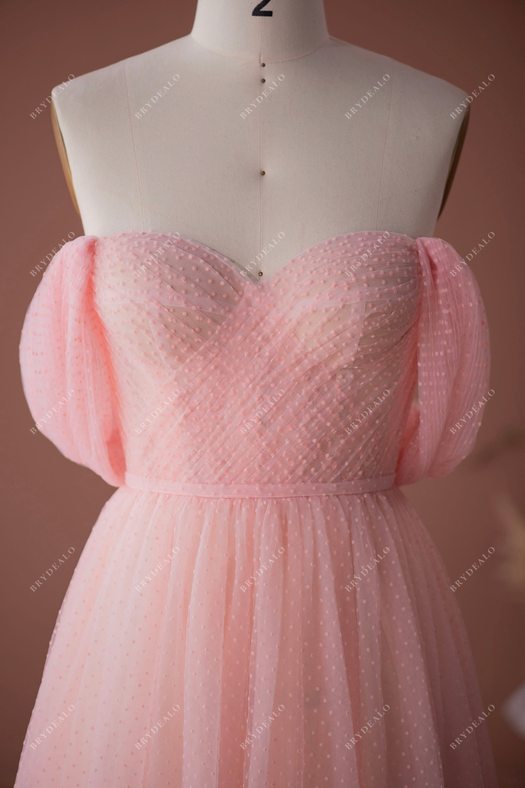 custom made off shoulder pleated prom dress