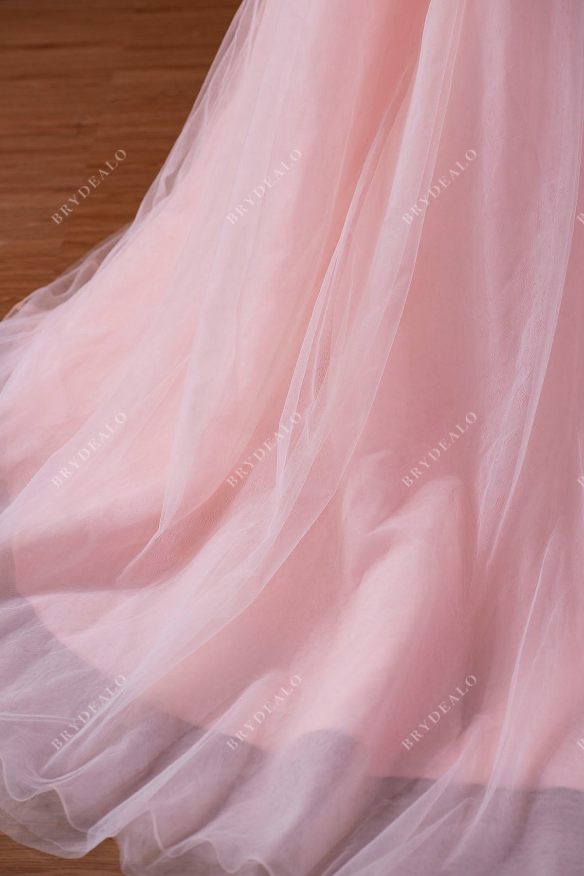 pink tulle wedding dress