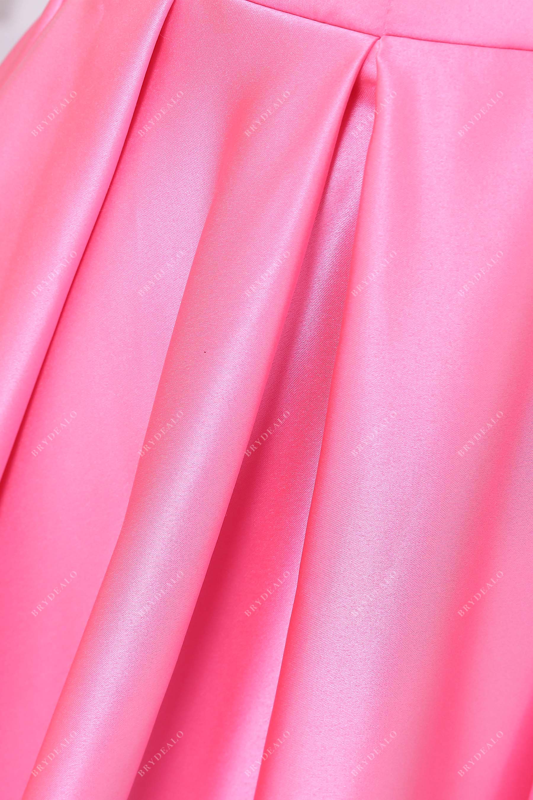 pleated satin gown