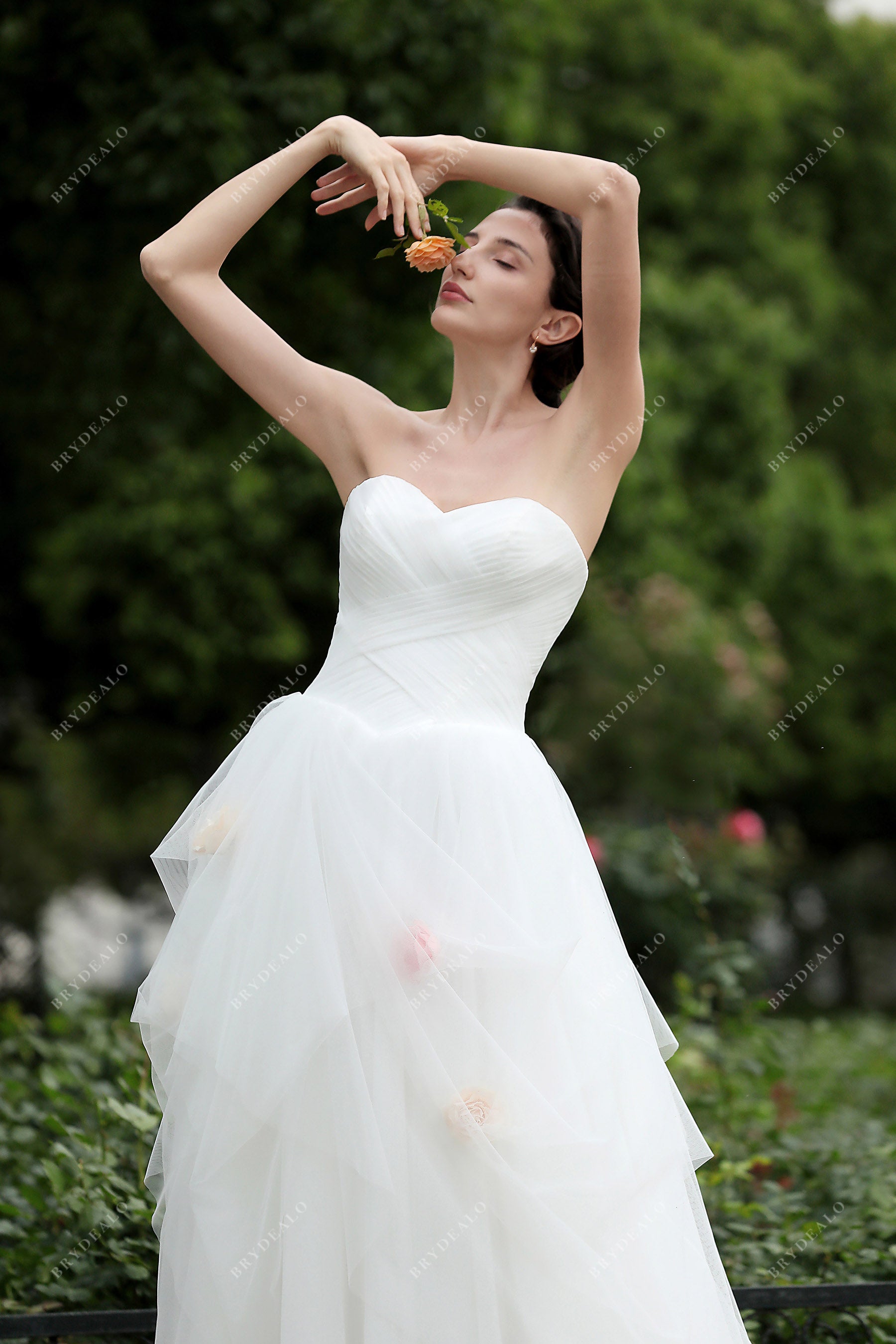 Pleated Sweetheart Wedding Dress