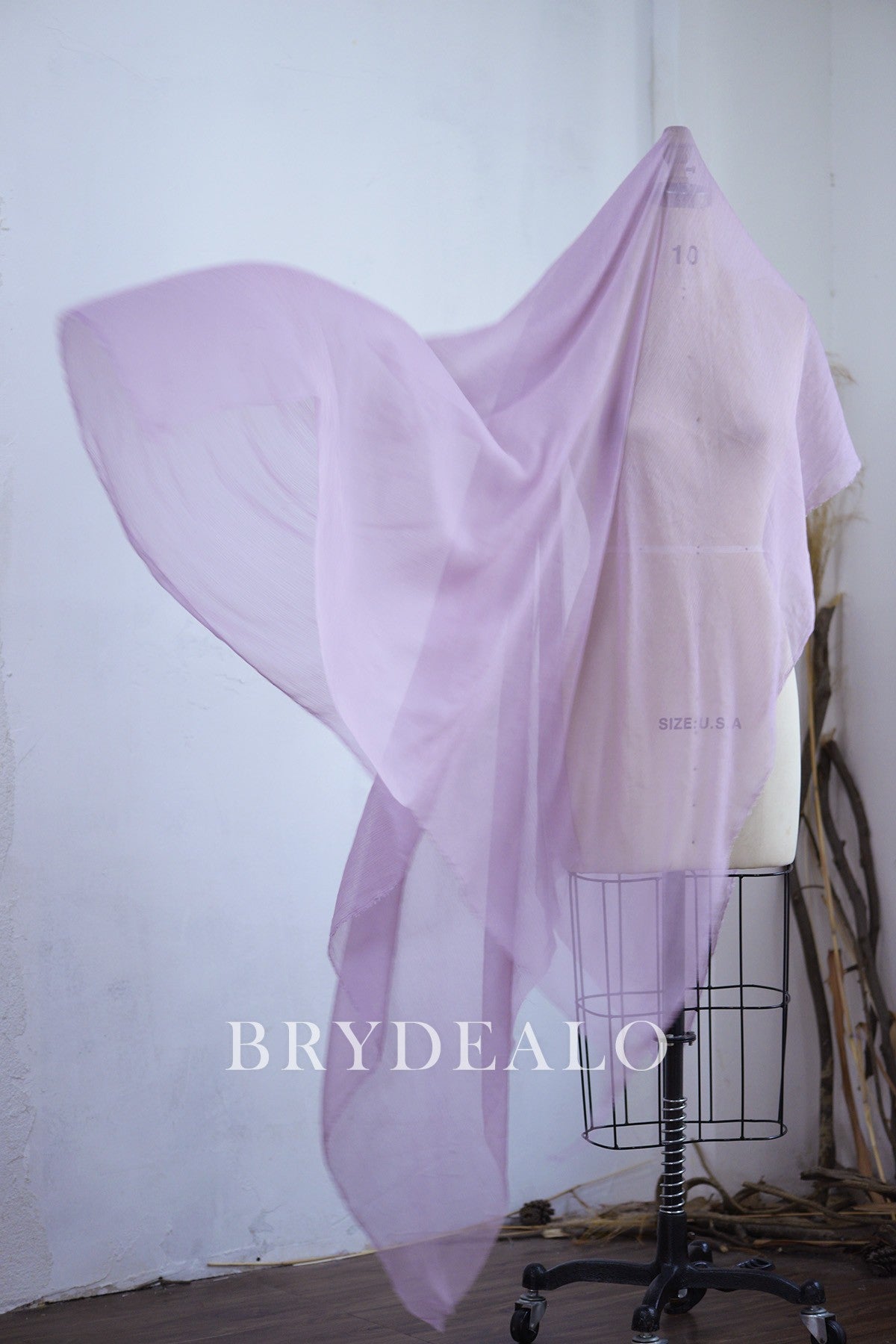 Flowing Lilac Polyester Chiffon Crepe Fabric
