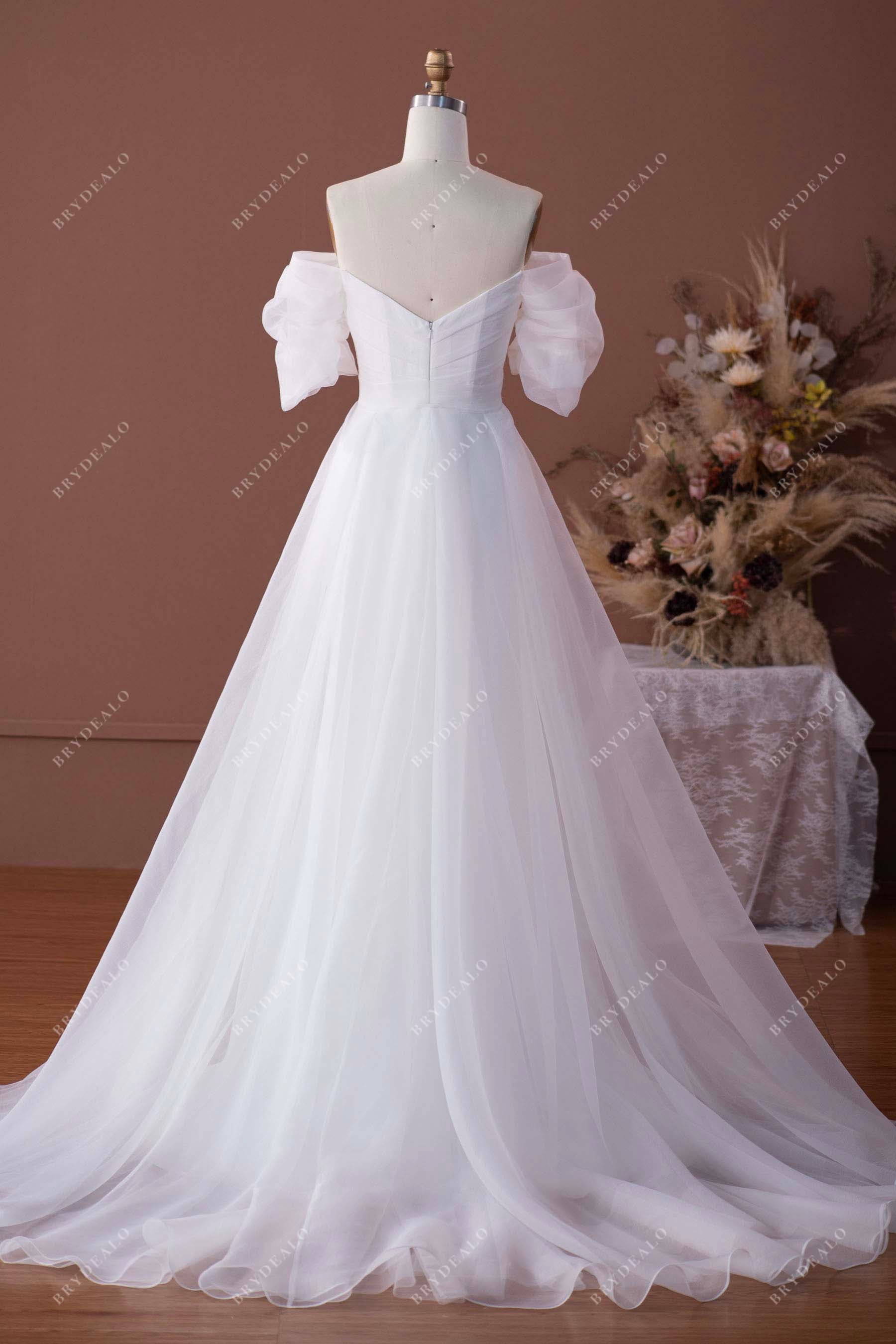 princess off-shoulder sweetheart A-line overskirt bridal gown