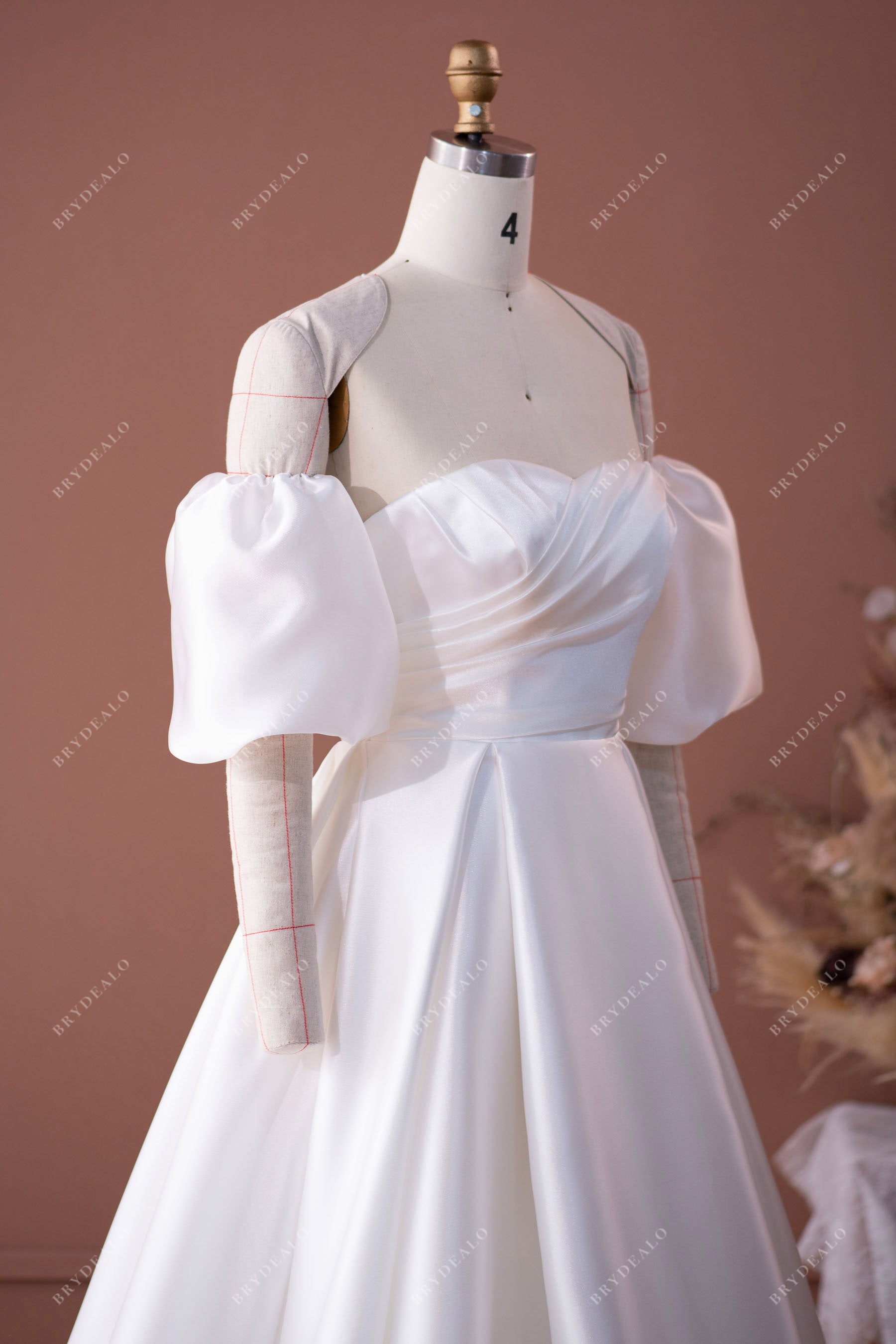 puffy sleeves off-shoulder wedding dress
