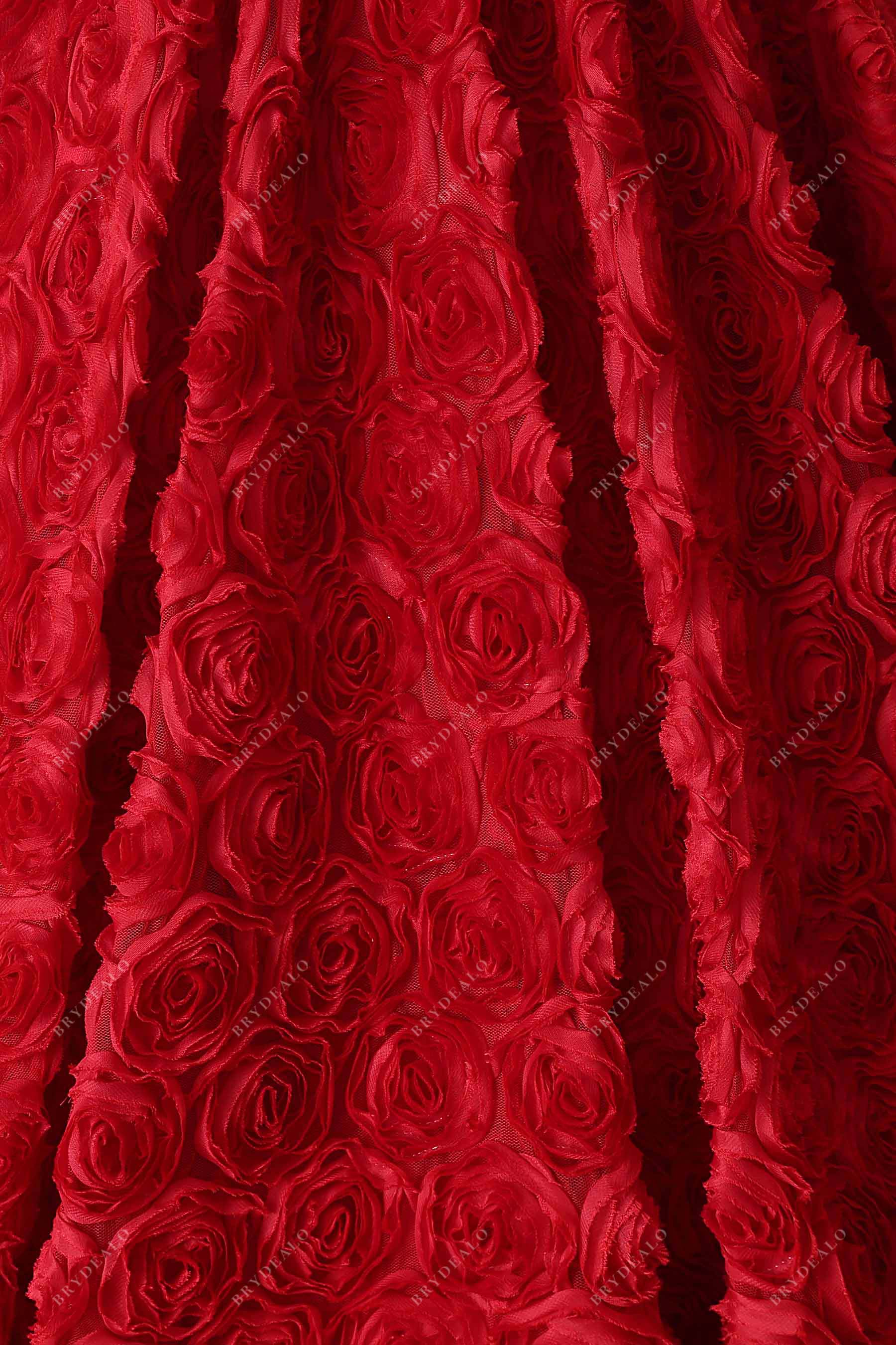red 3D rose ball gown