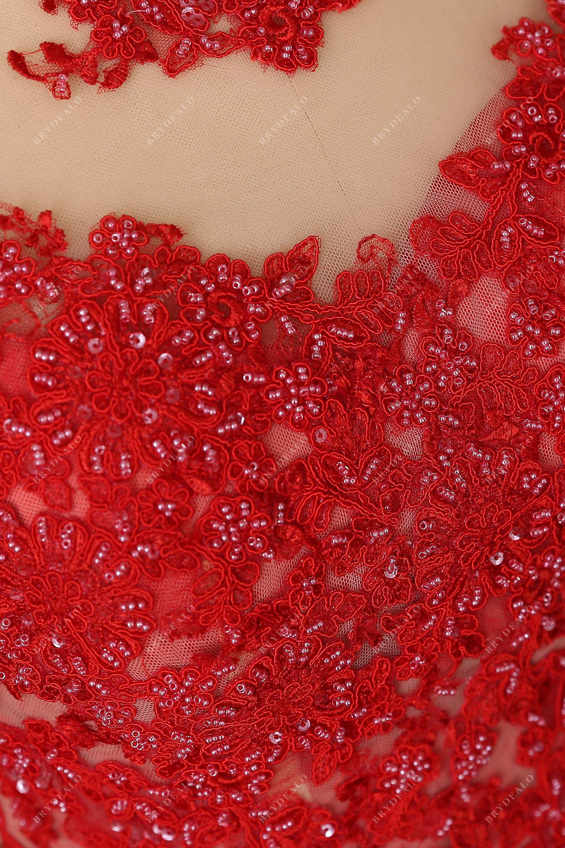 red beaded lace dress