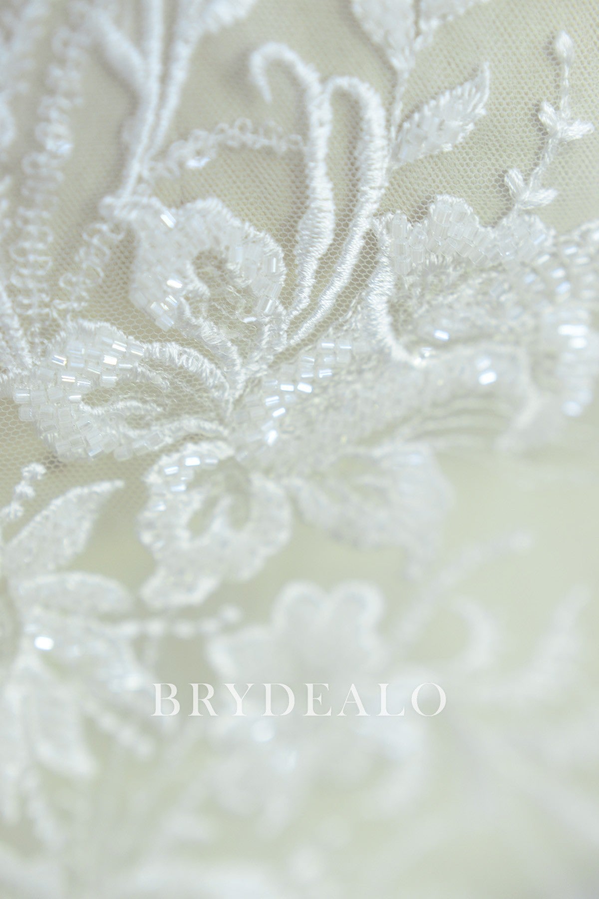 Shimmery Beaded Flower Lace Fabric