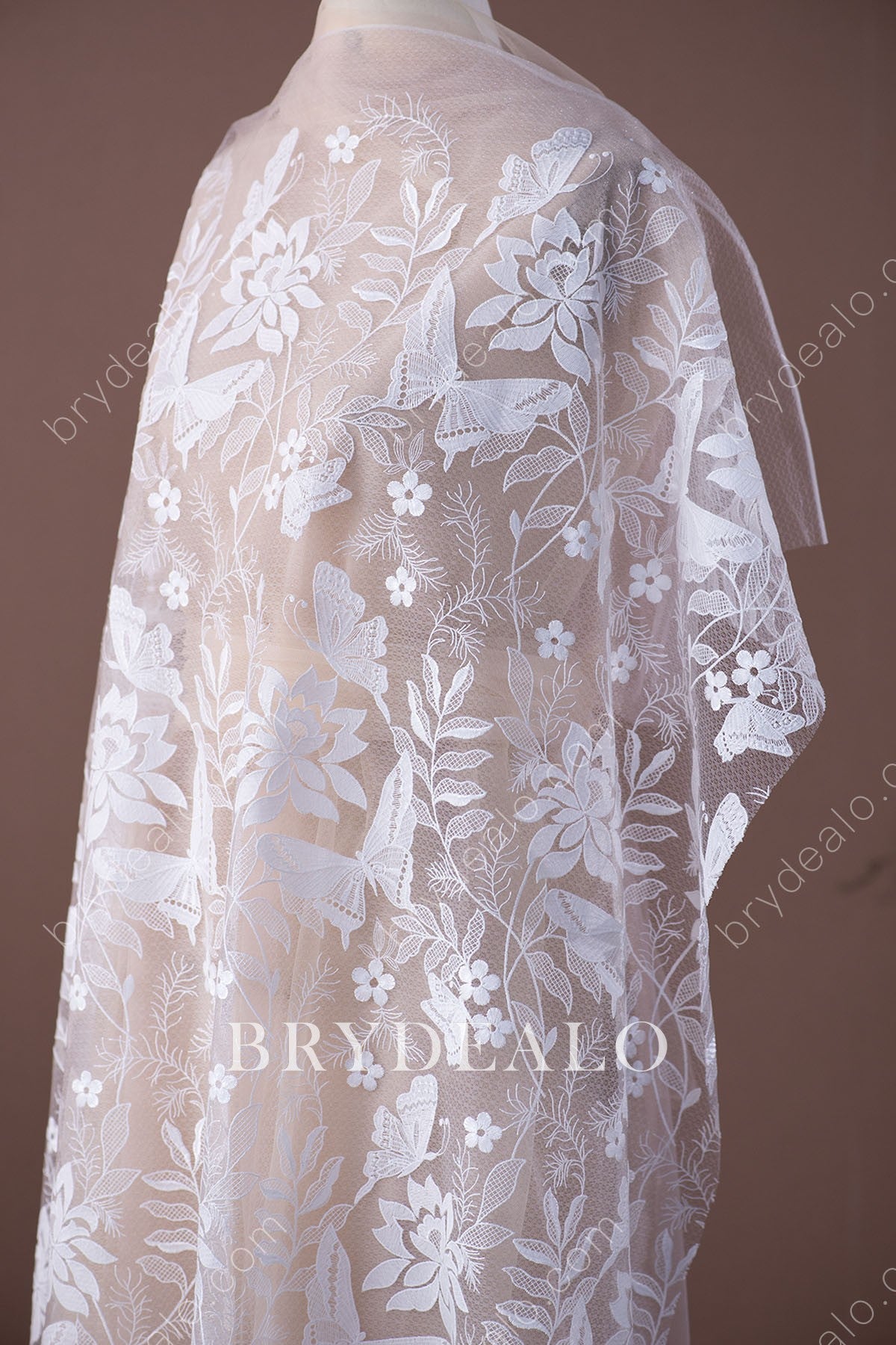 Romantic Flower Butterfly Designer Lace Fabric Online