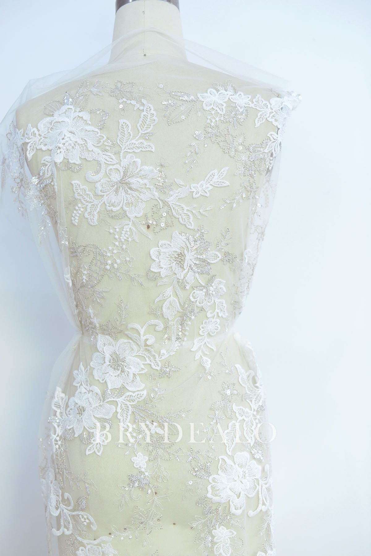 Romantic Flower Embroidered Lace Fabric