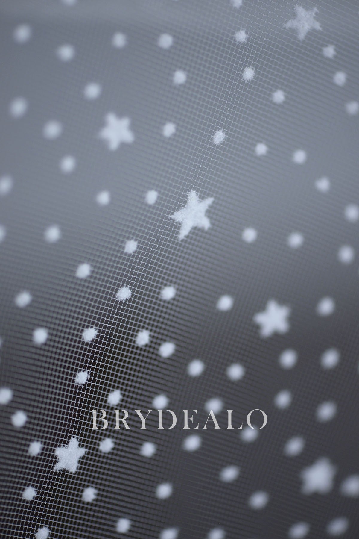  Ivory Dot Star Tulle Fabric by the Yard