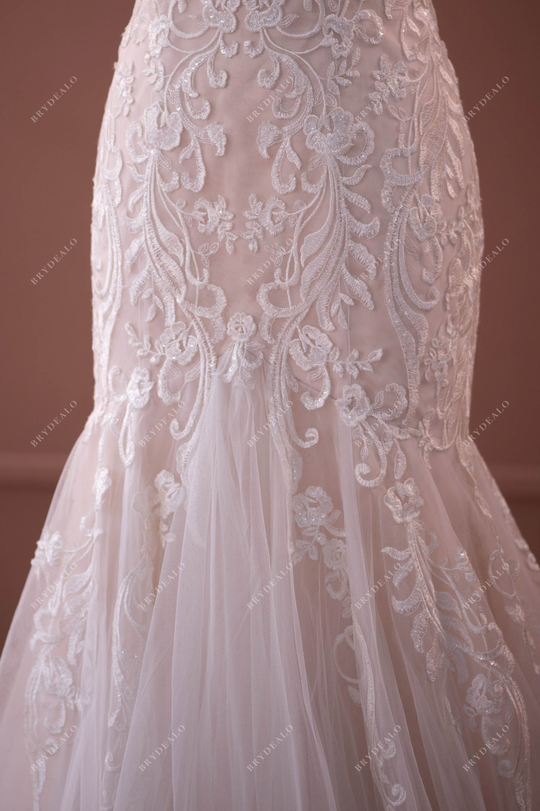 romantic lace mermaid wedding dress