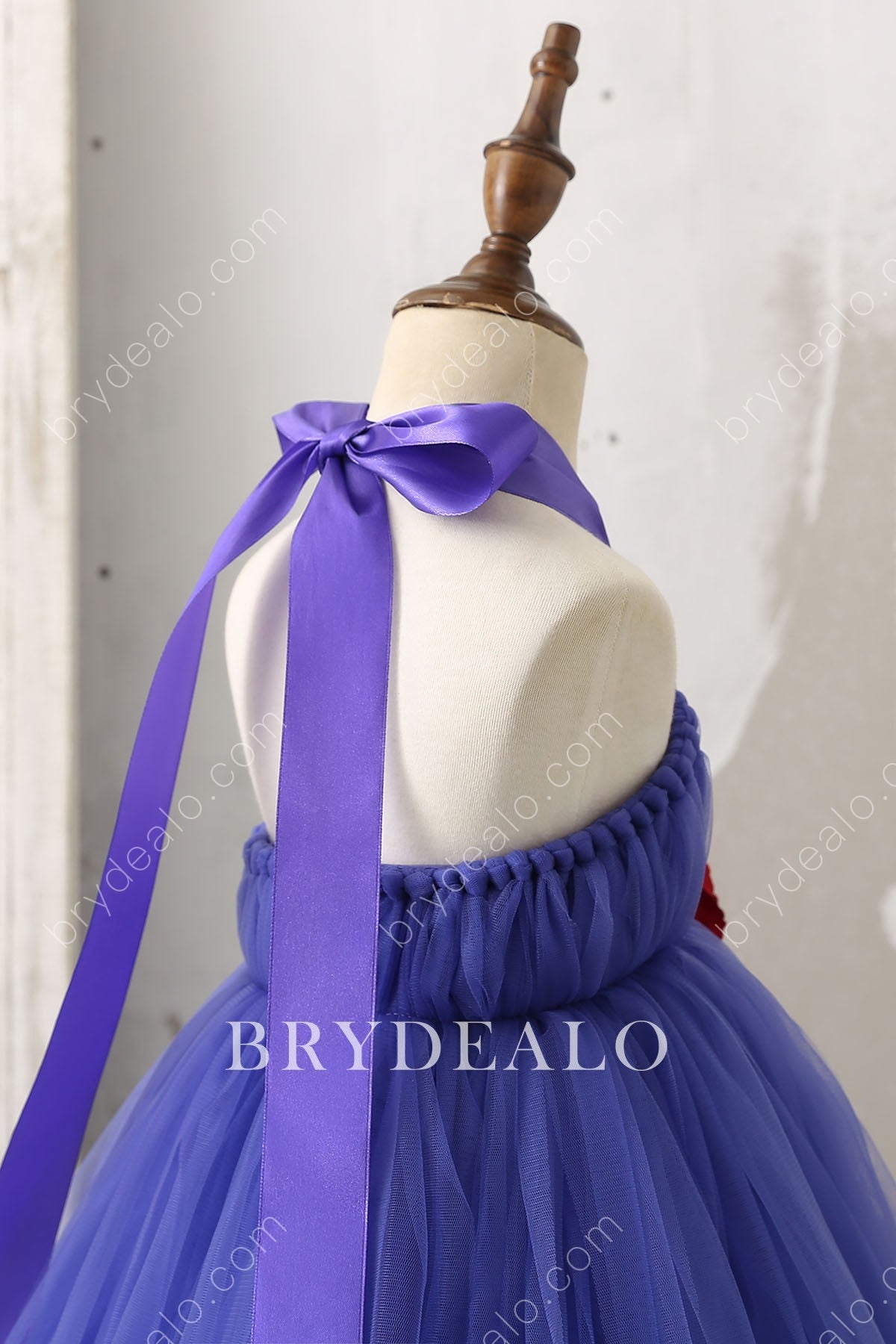 Royal Blue Halter Flower Girl Ball Gown