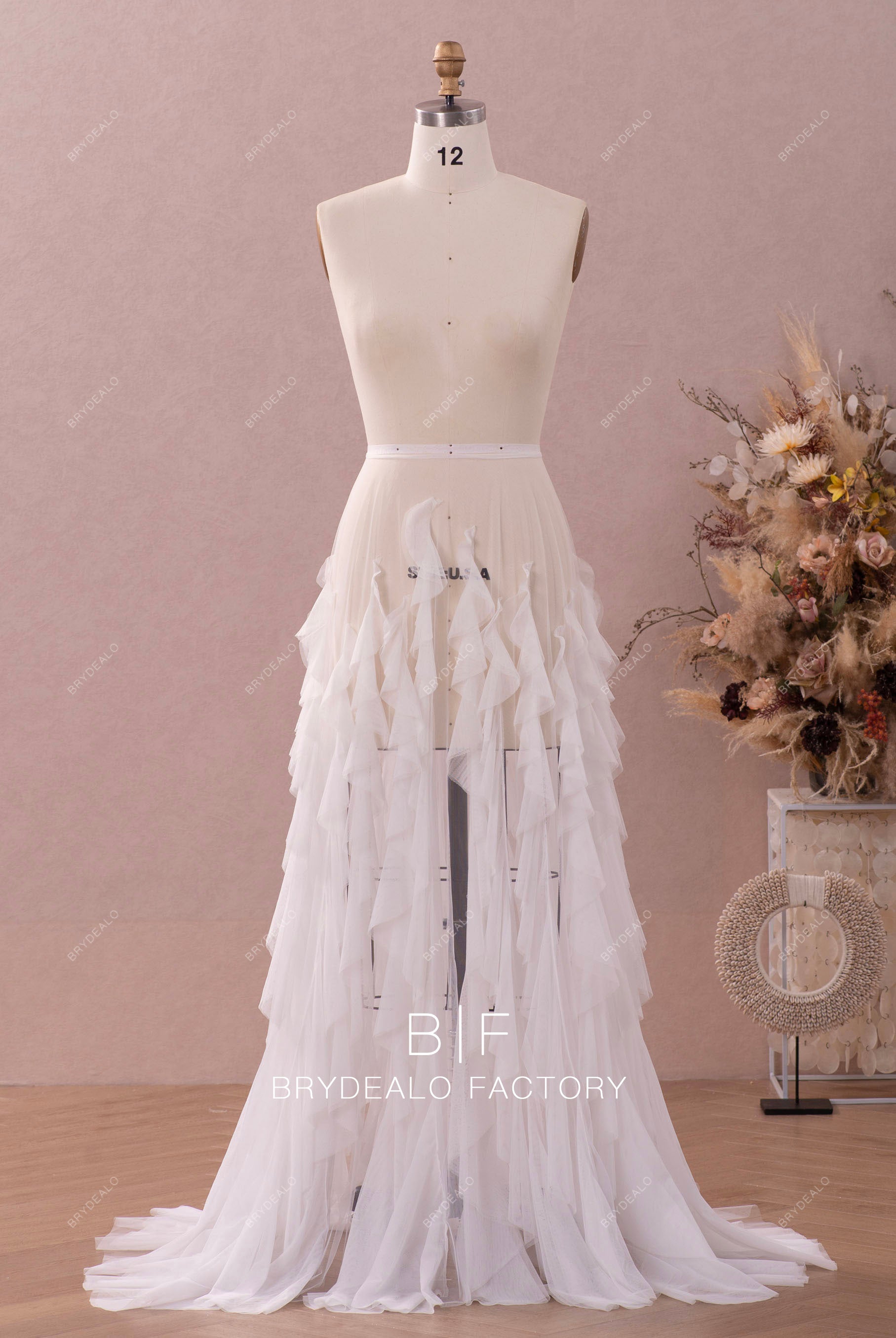 ruffled bridal overskirt