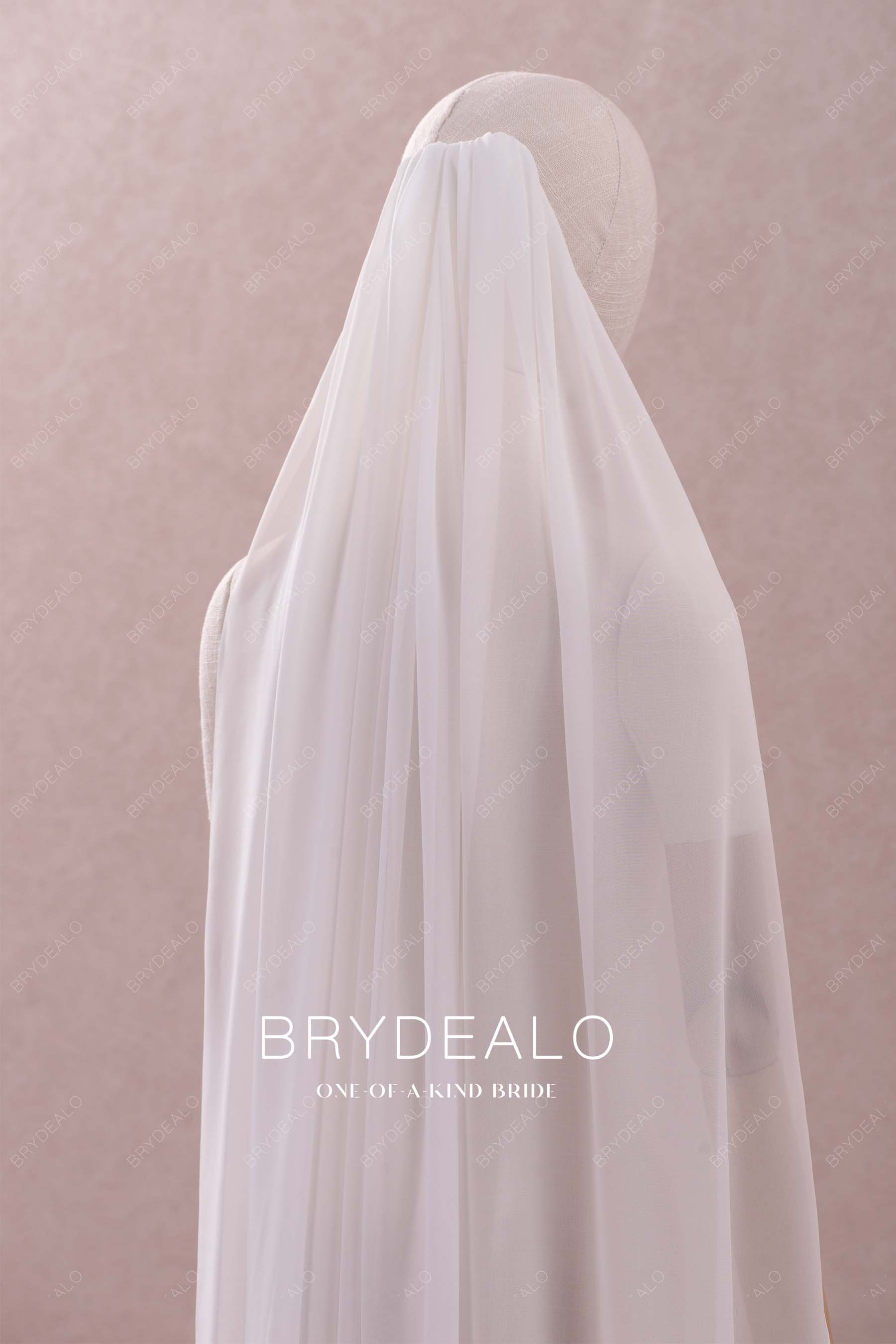 semi-sheer chiffon bridal veil