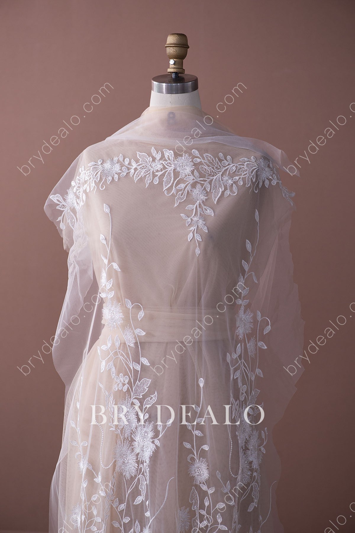 Best Shimmering Sequin Leaf Bridal Lace Fabric