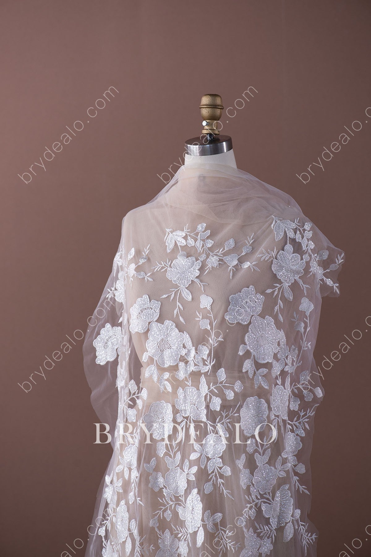 Sequinned Flower Designer Lace Fabric