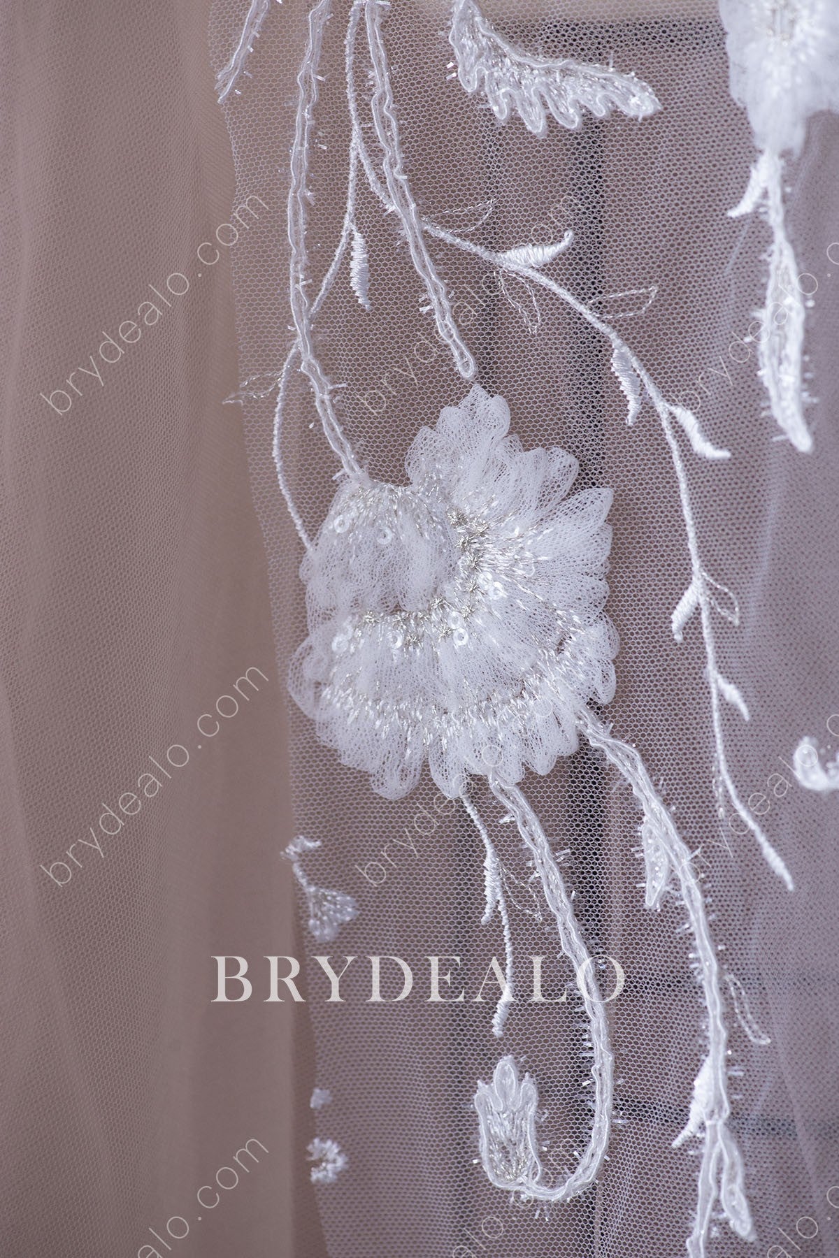 Best Stylish Sequin Flowers Vine Bridal Lace Fabric