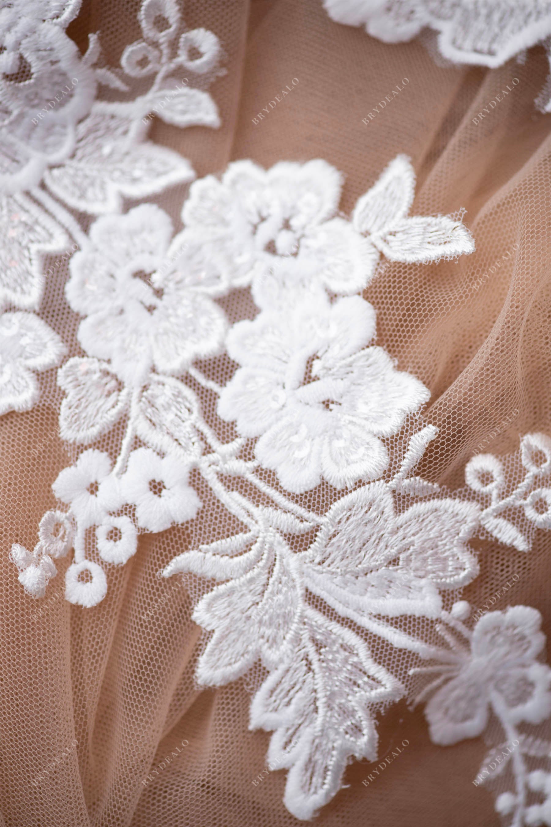 shimmery sequined bridal lace appliques