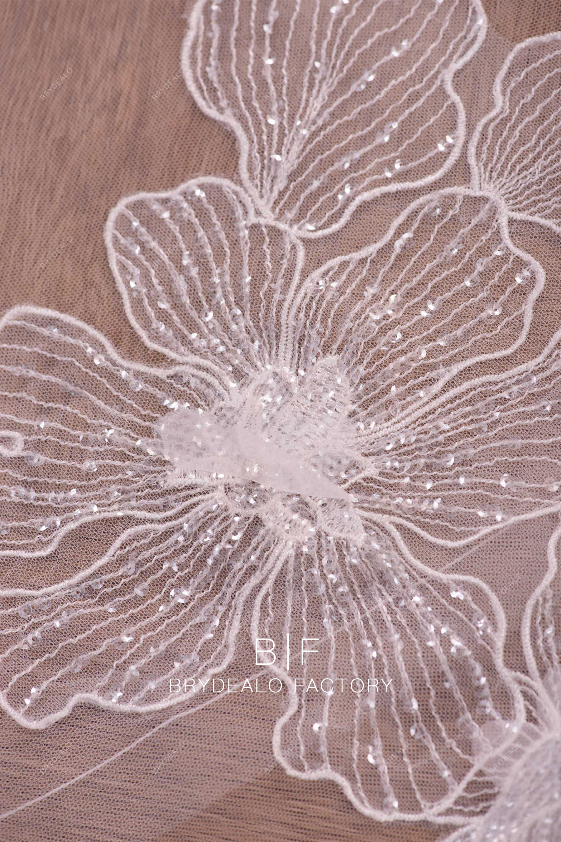 shimmery sequined flower lace