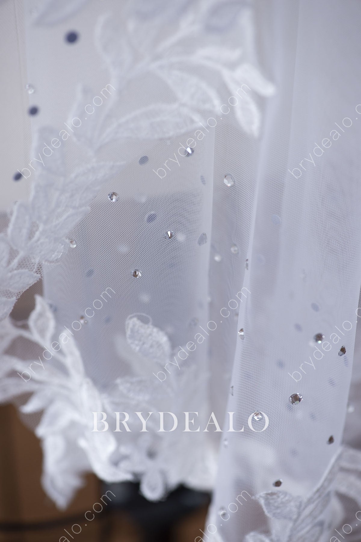 rhinestone lace bridal veil
