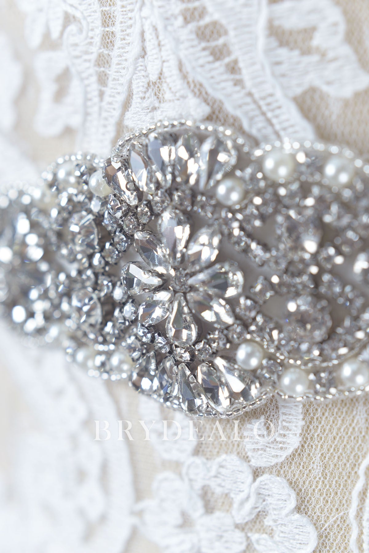 Wholesale Scalloped Rhinestones Pearls Bridal Sash