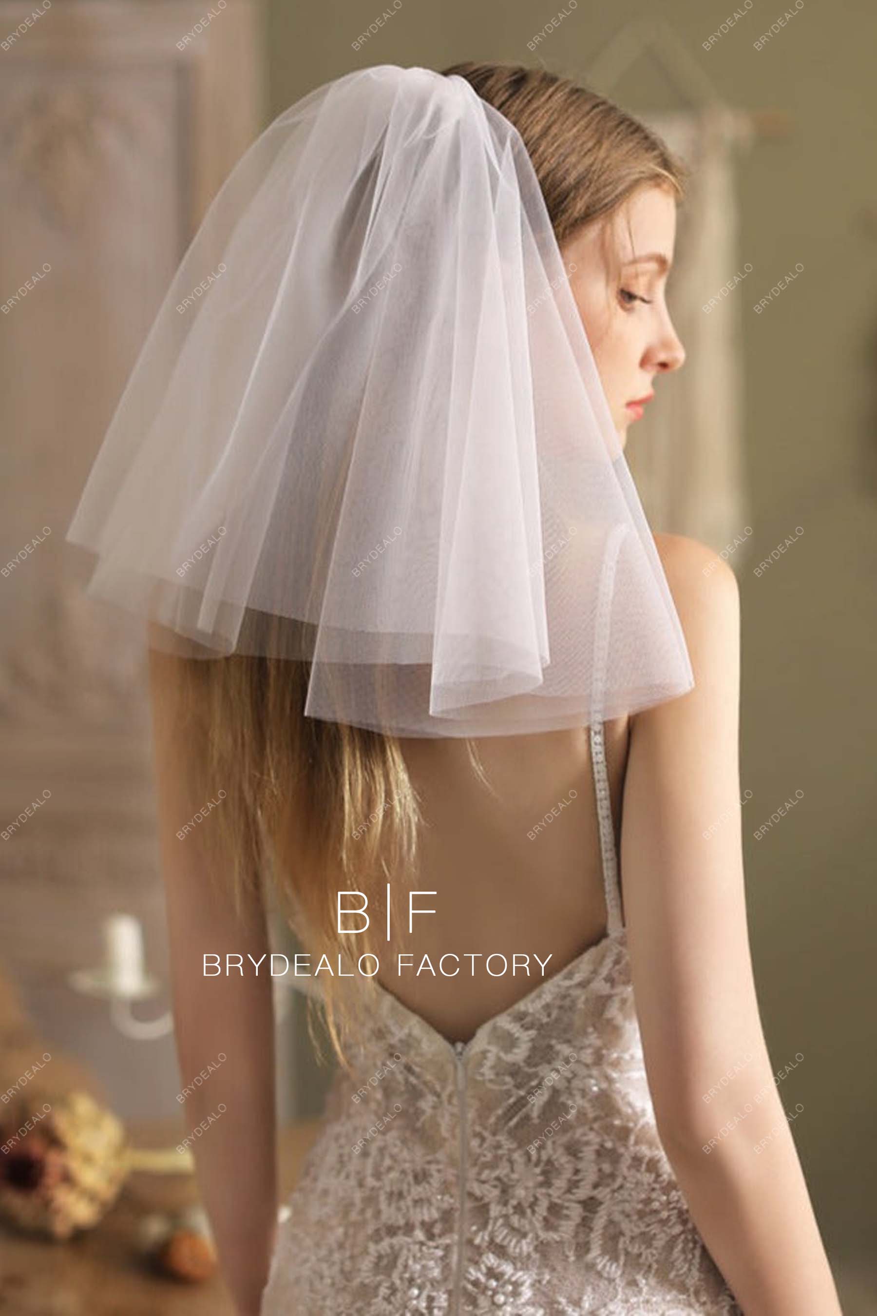 Short Wedding Veil Mini Veil Party Veil Shoulder Length 