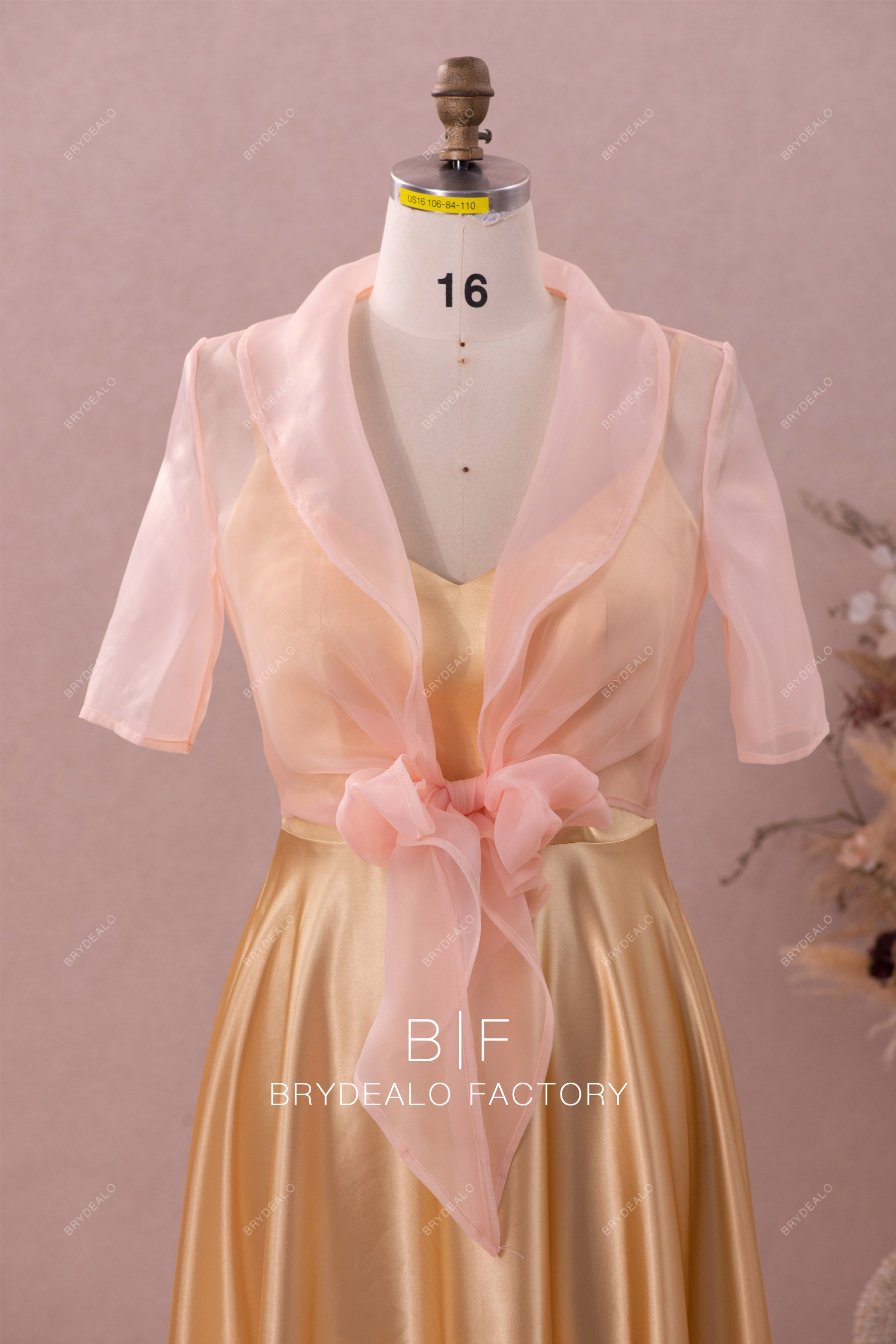 silky satin mother of bride dress with pin shawl