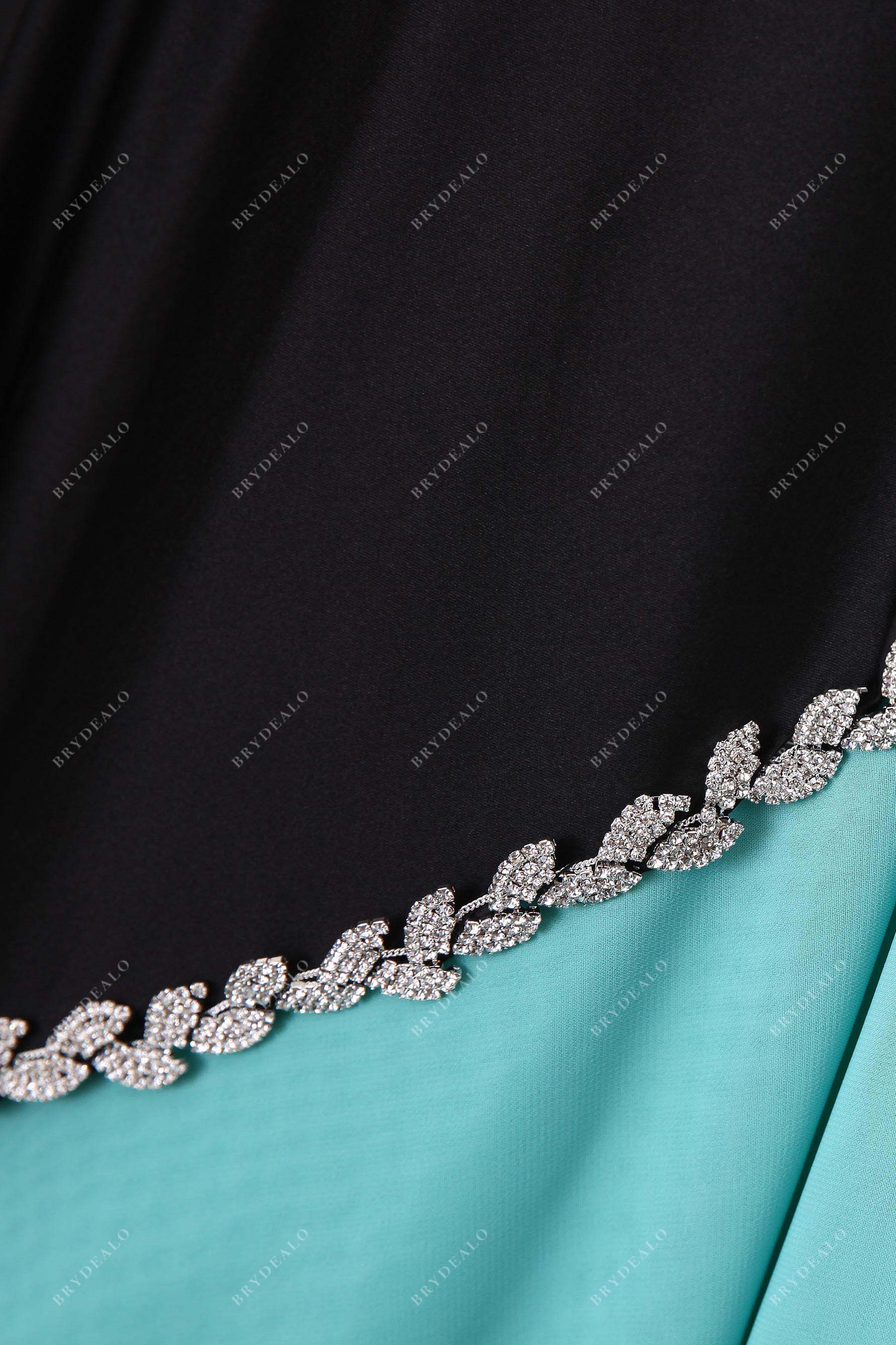 silver rhinestones prom gown