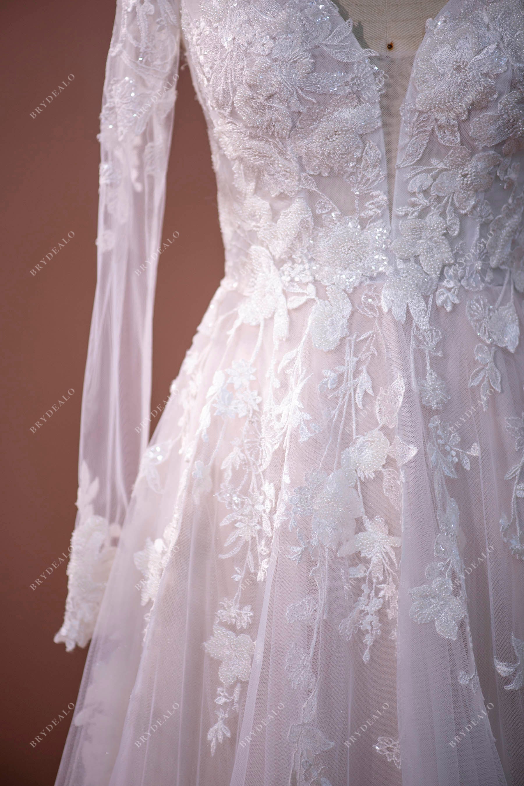 Beaded Lace Wedding Gown