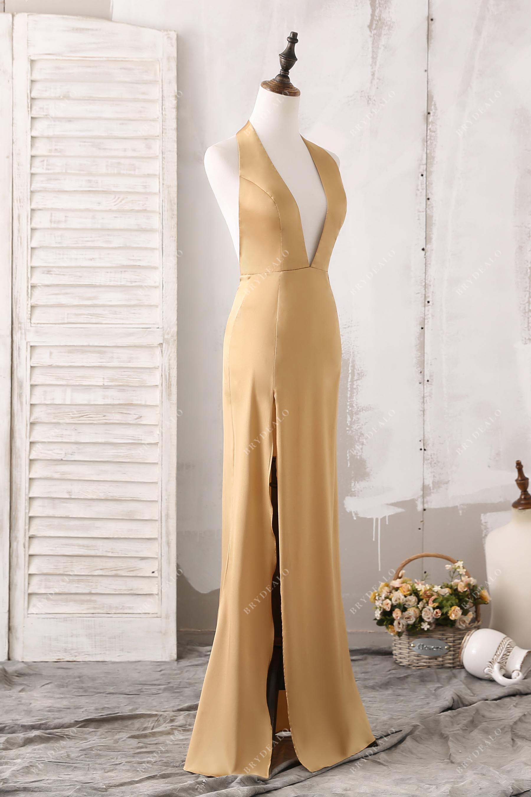 Gold Halter Dress