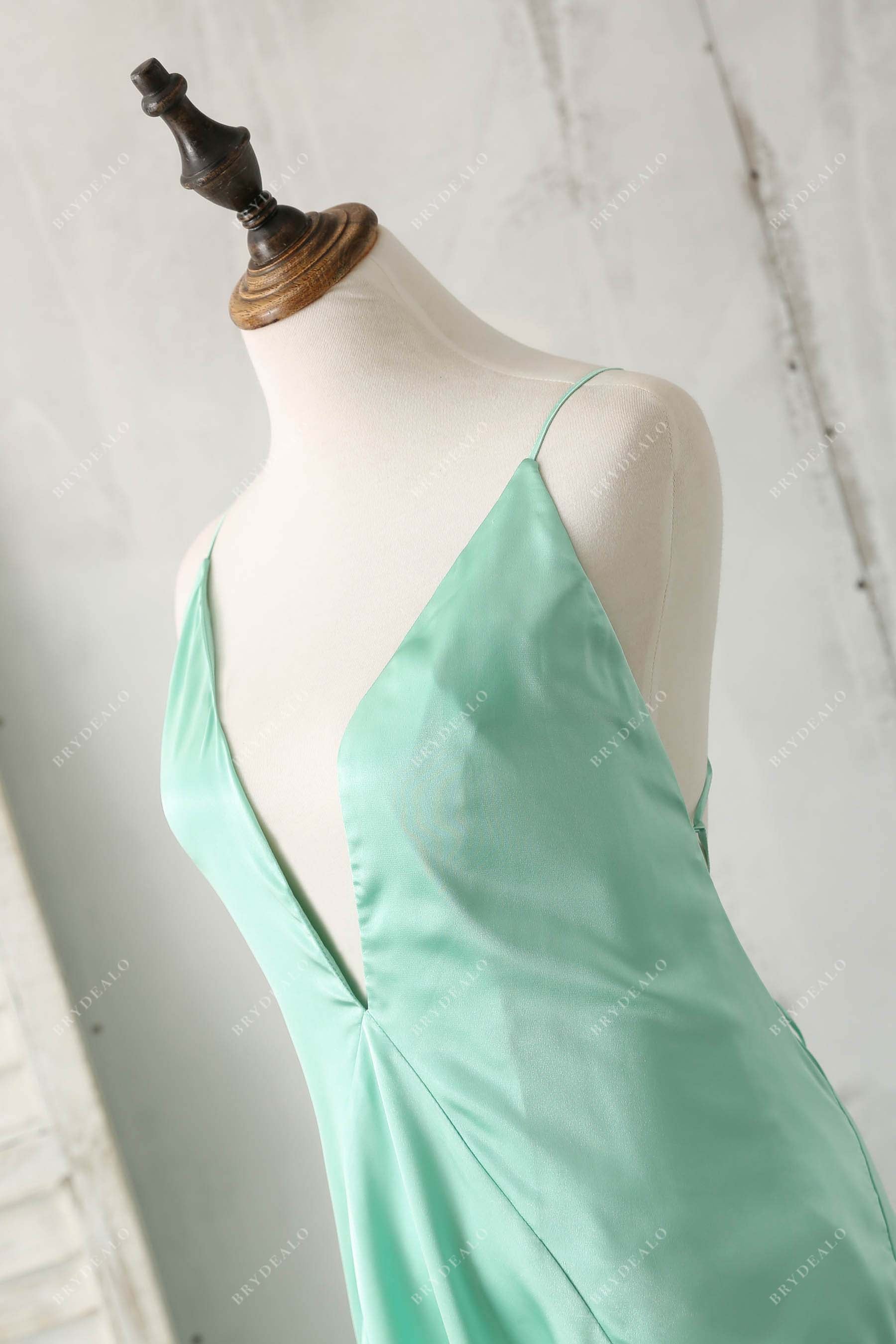 sleeveless thin straps prom dress