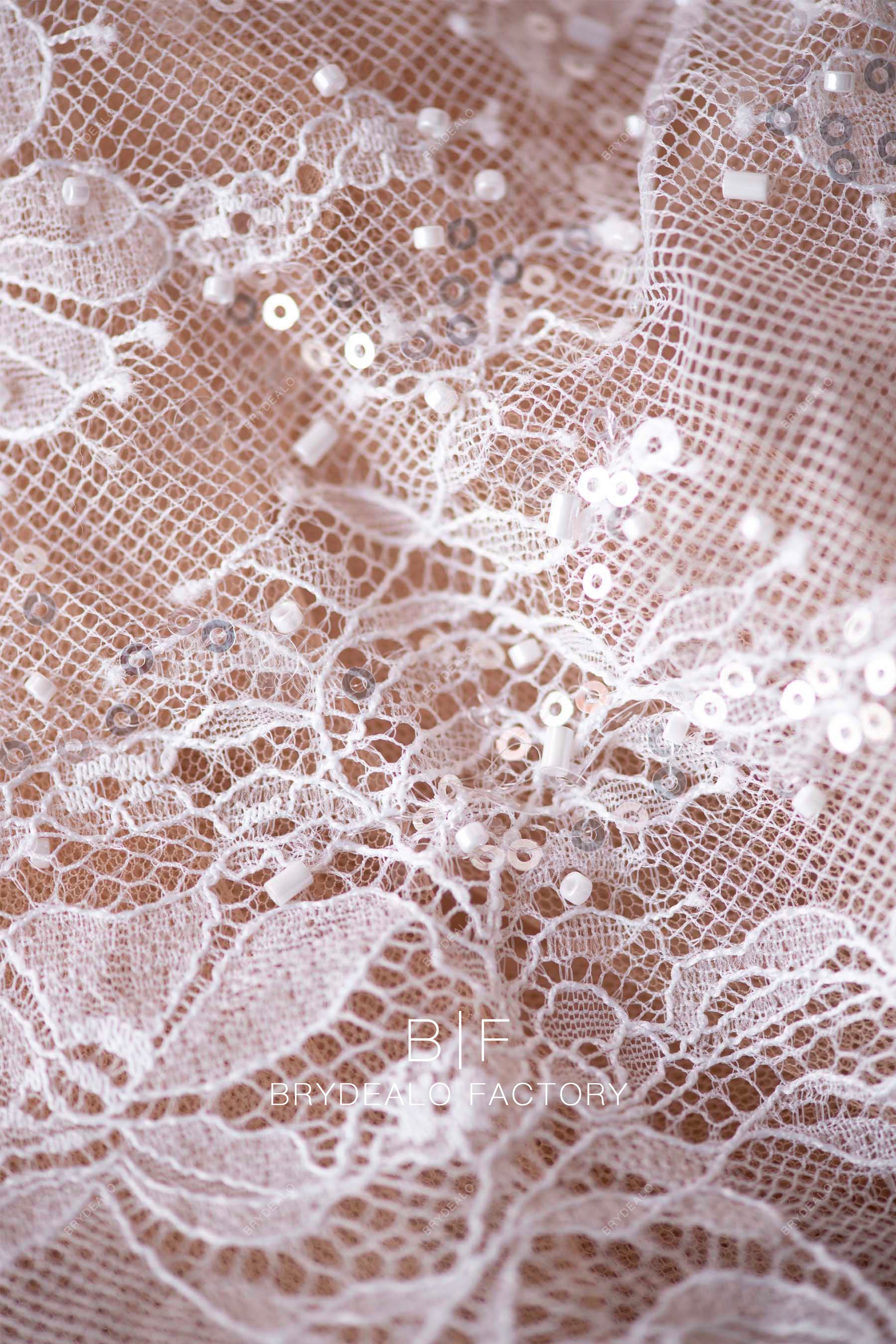 soft tiny cording flower lace fabric