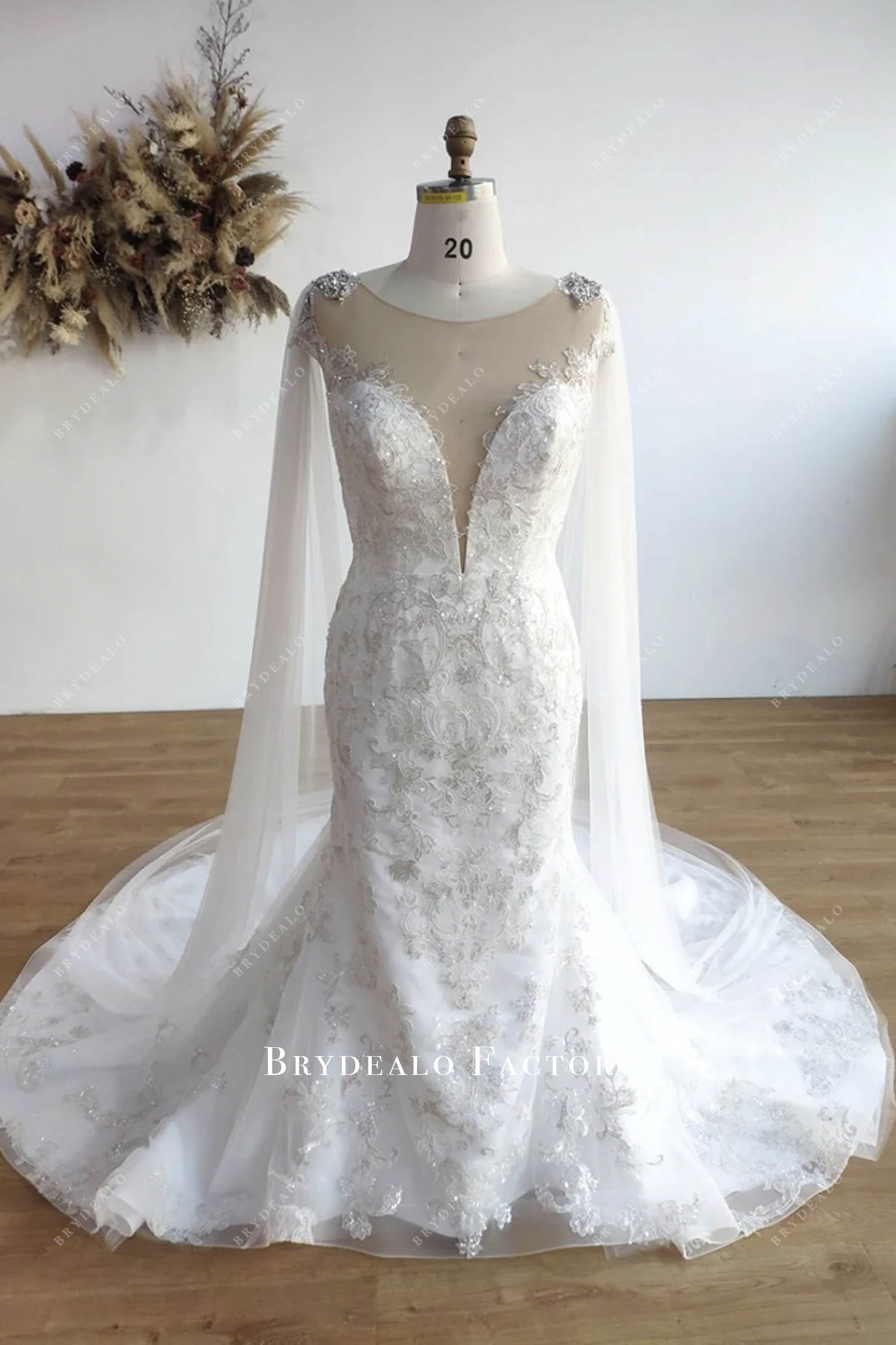 sparkly lace mermaid wedding gown