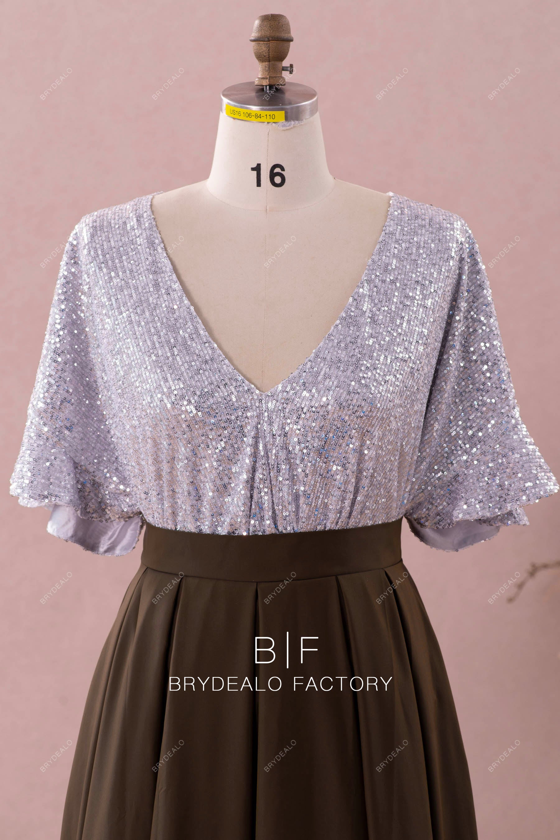 sparkly sequin v-neck formal dress