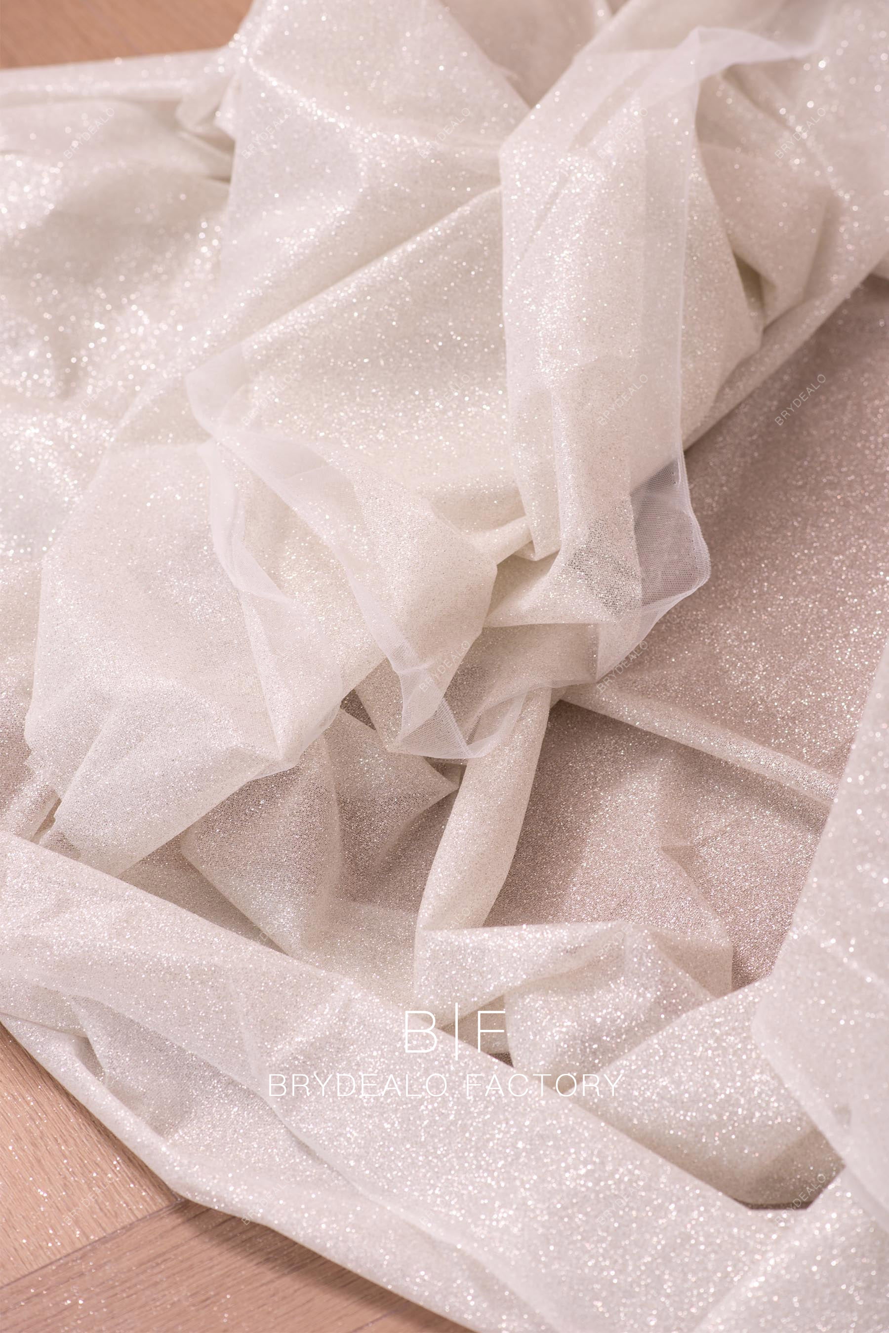 White Tulle Shimmer Fabric