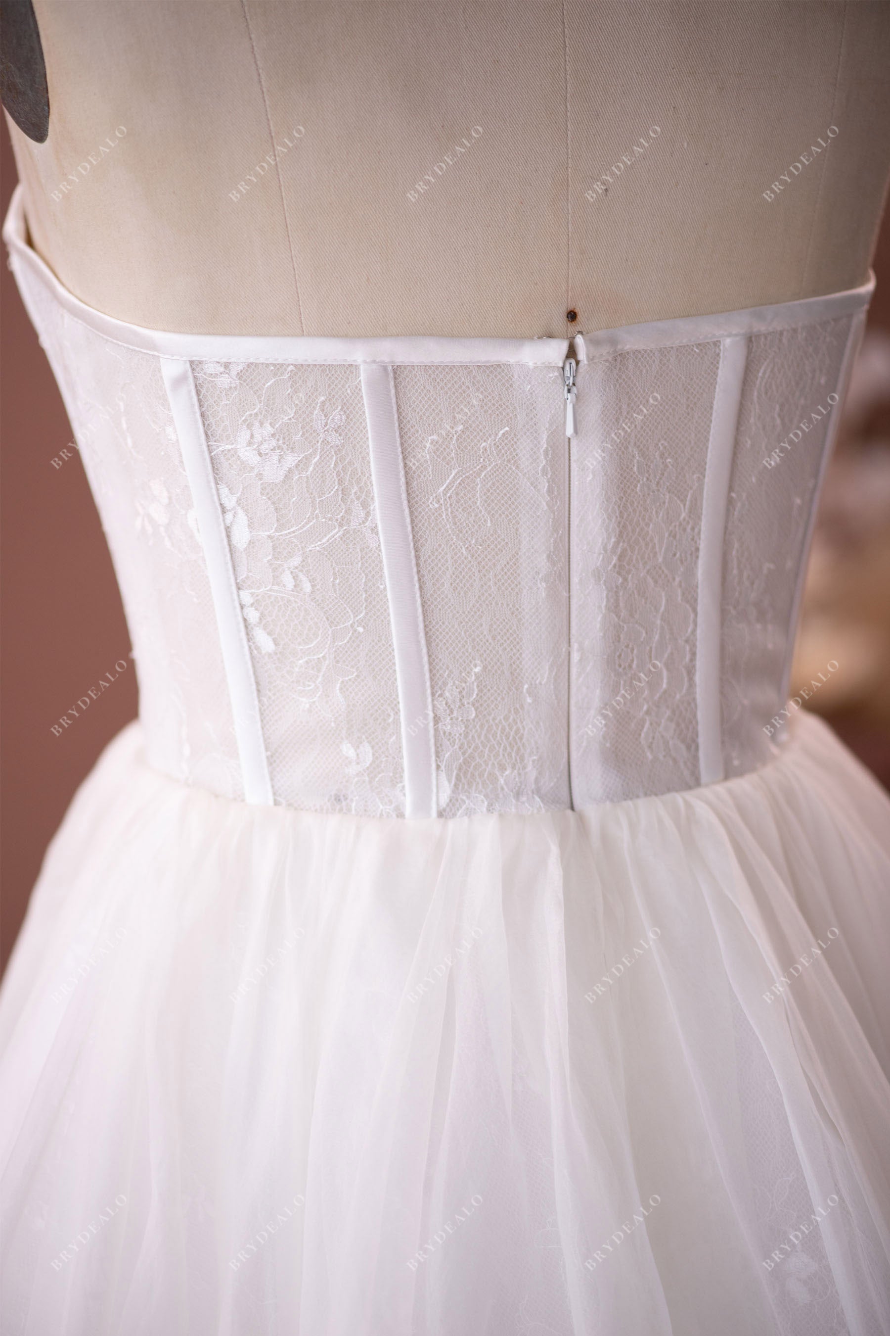 strapless boned wedding dress