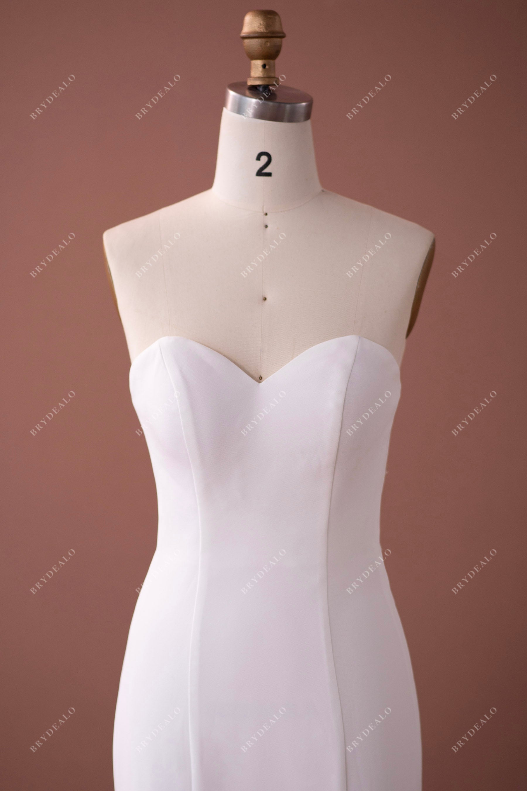 strapless crepe wedding dress