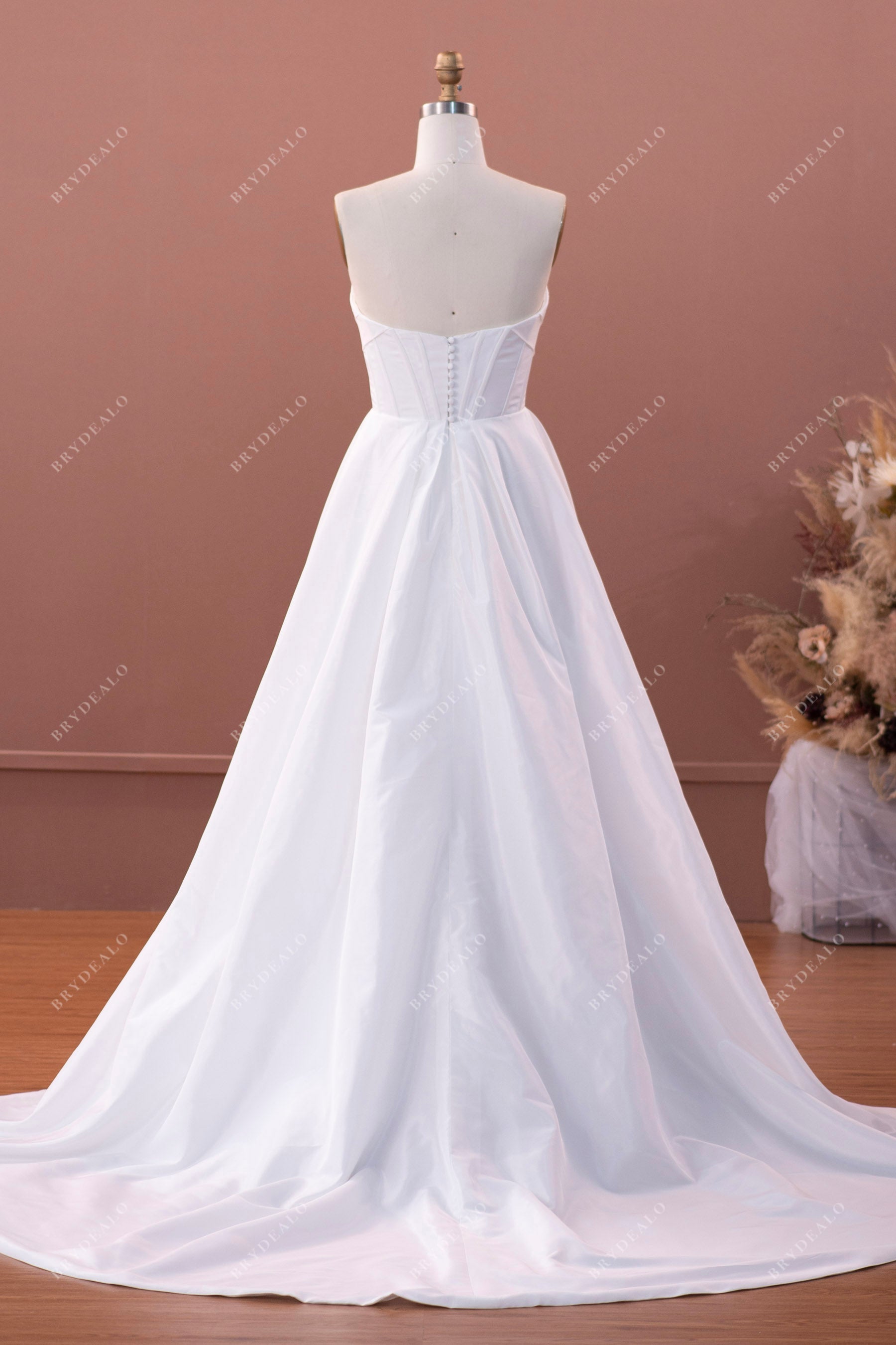 strapless simple wedding dress sample