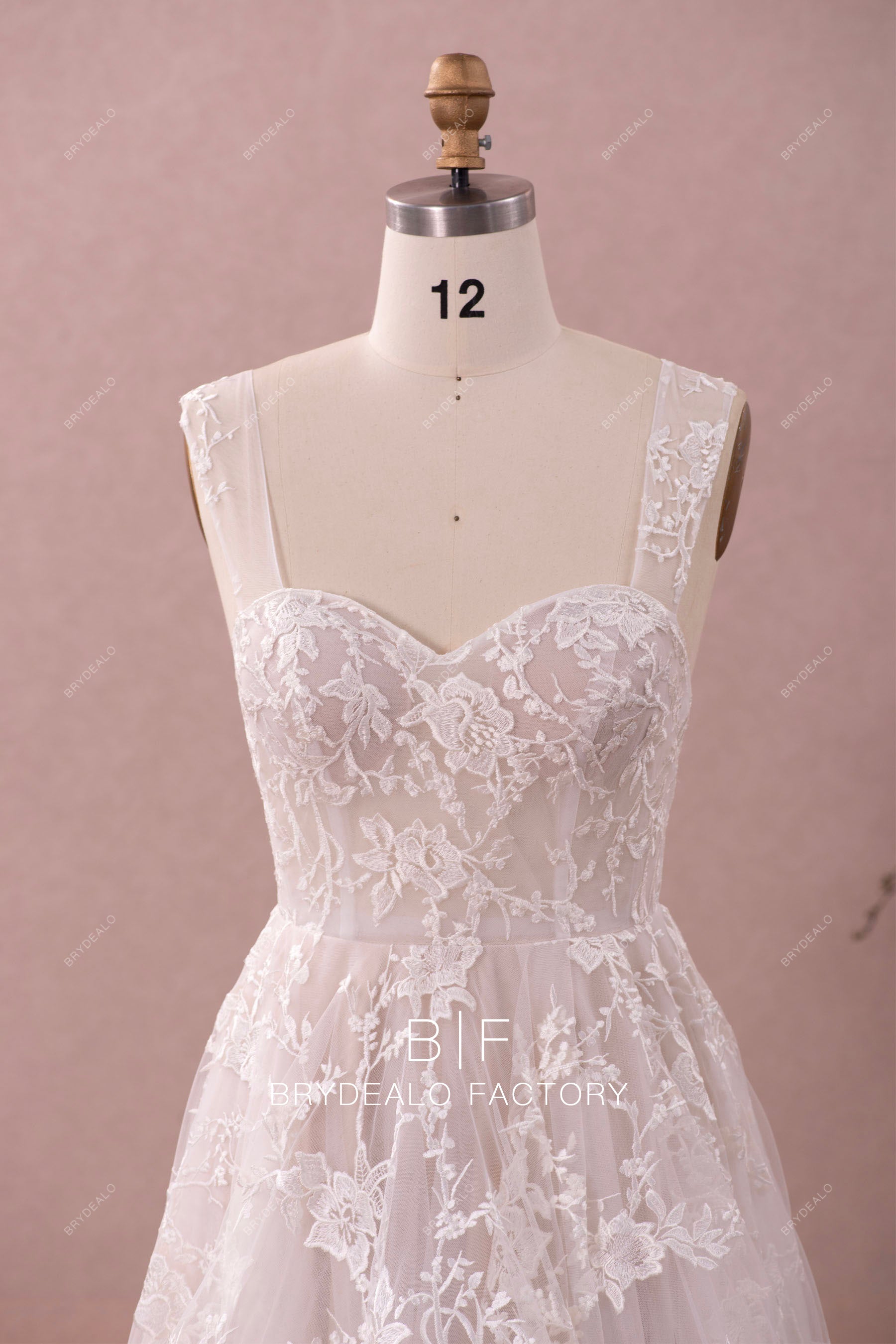 straps sweetheart lace bridal gown