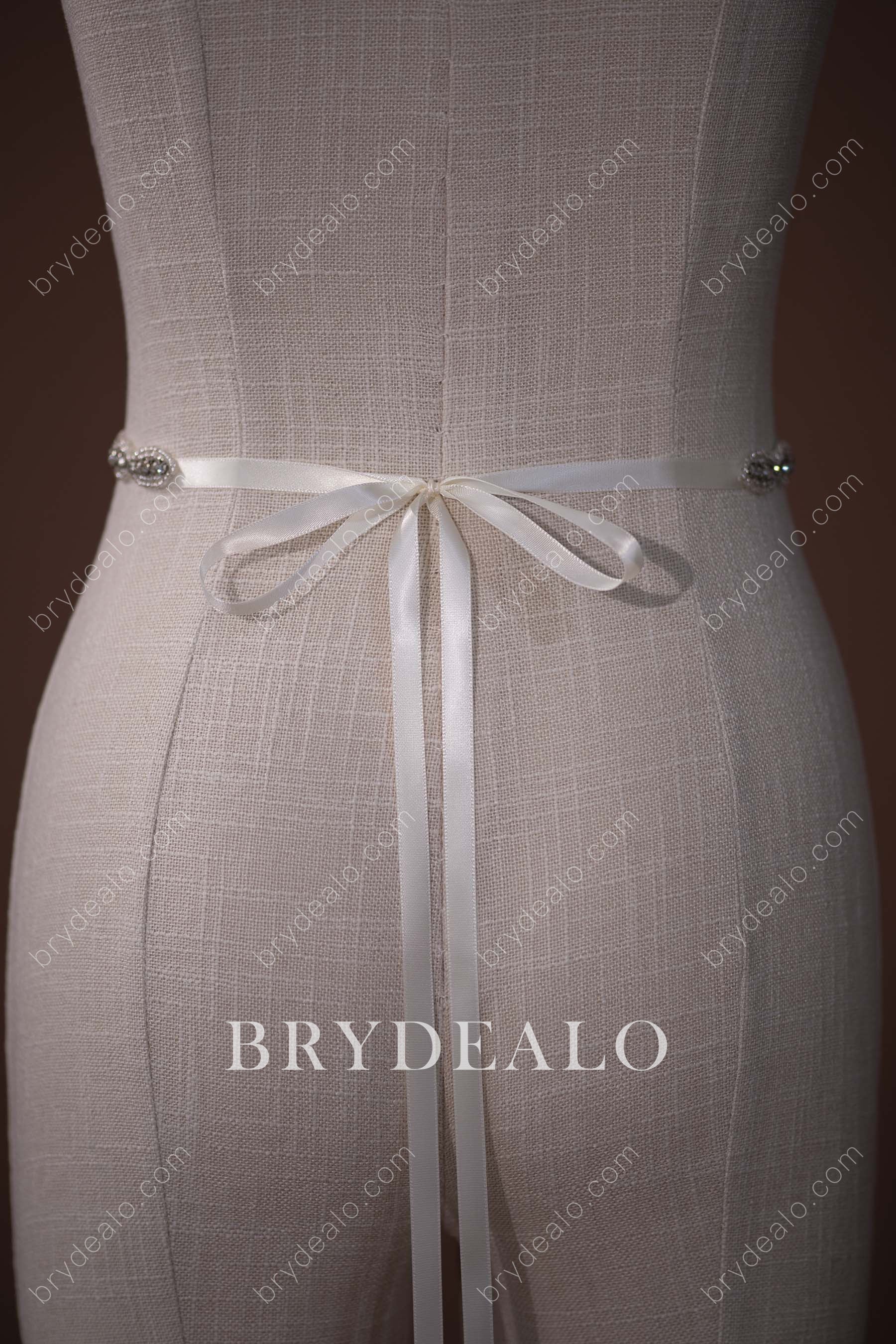 Stylish Oval Crystals Beaded Bridal Sash Online