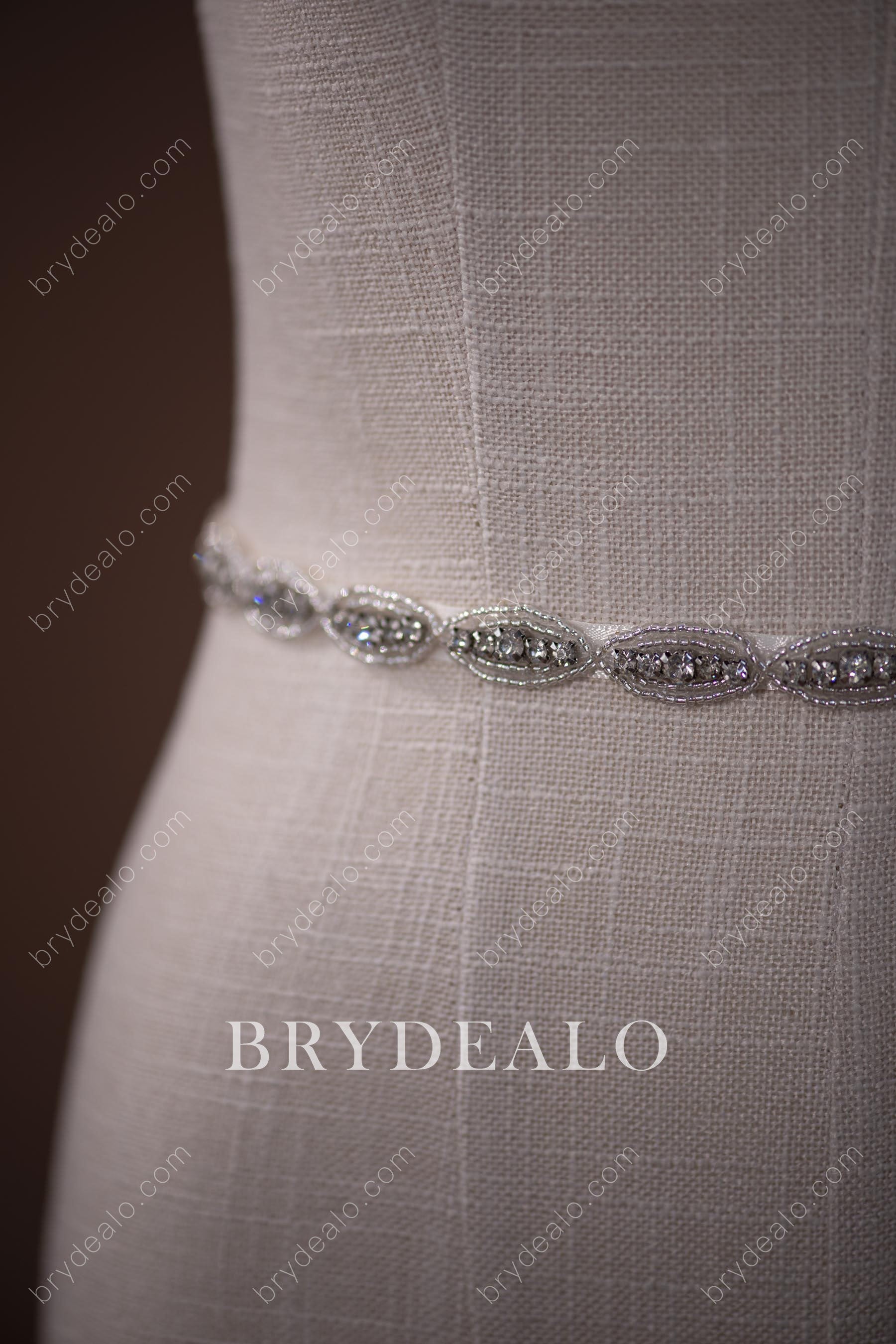 Wholesale Stylish Oval Crystals Beaded Bridal Sash
